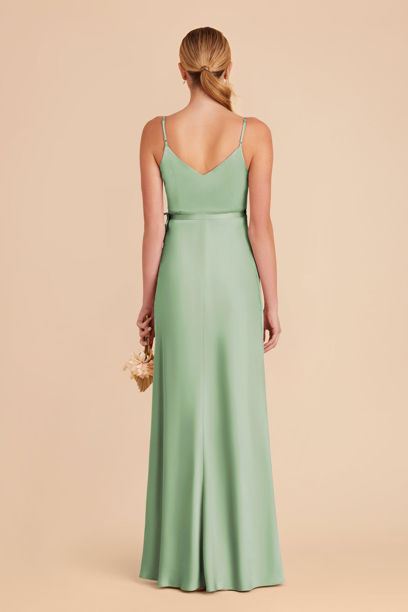 Pistachio Cindy Matte Satin Dress by Birdy Grey