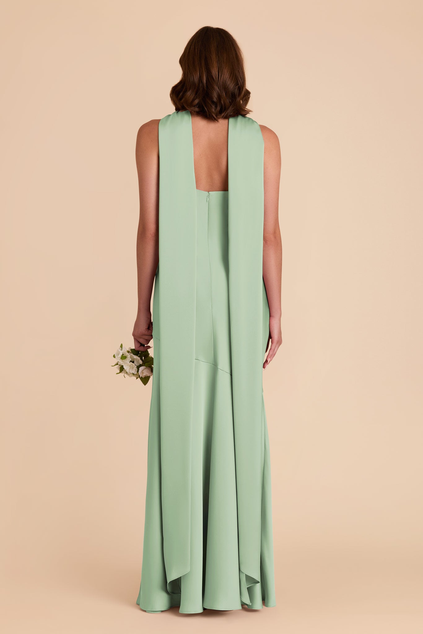 Pistachio Eileen Matte Satin Dress by Birdy Grey