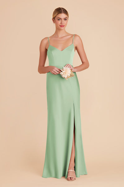 Pistachio Jay Matte Satin Dress by Birdy Grey