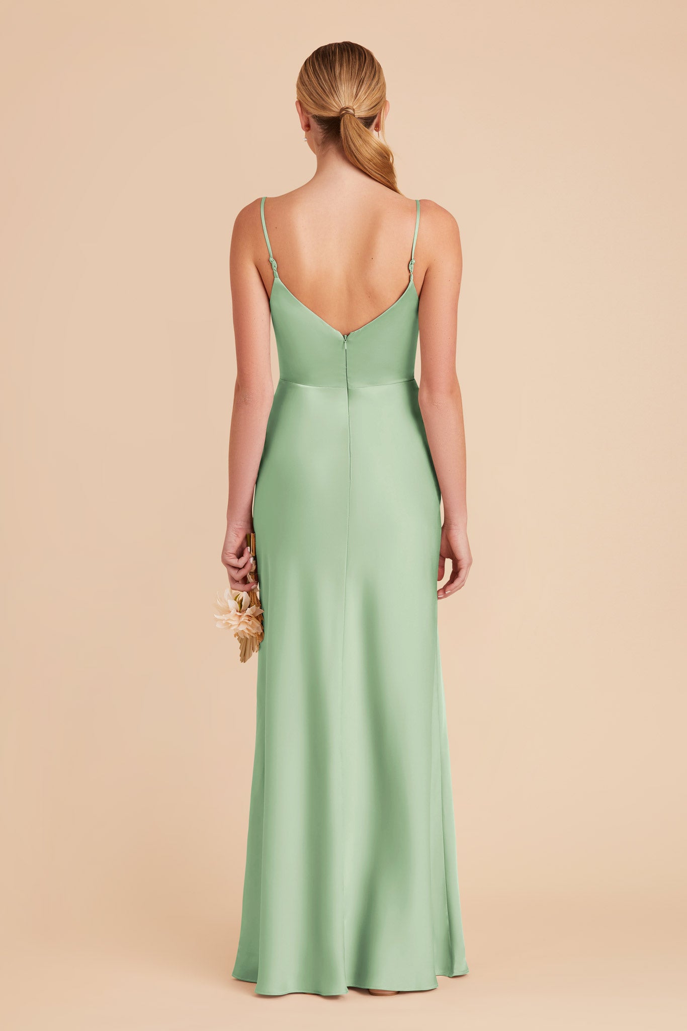 Pistachio Jay Matte Satin Dress by Birdy Grey