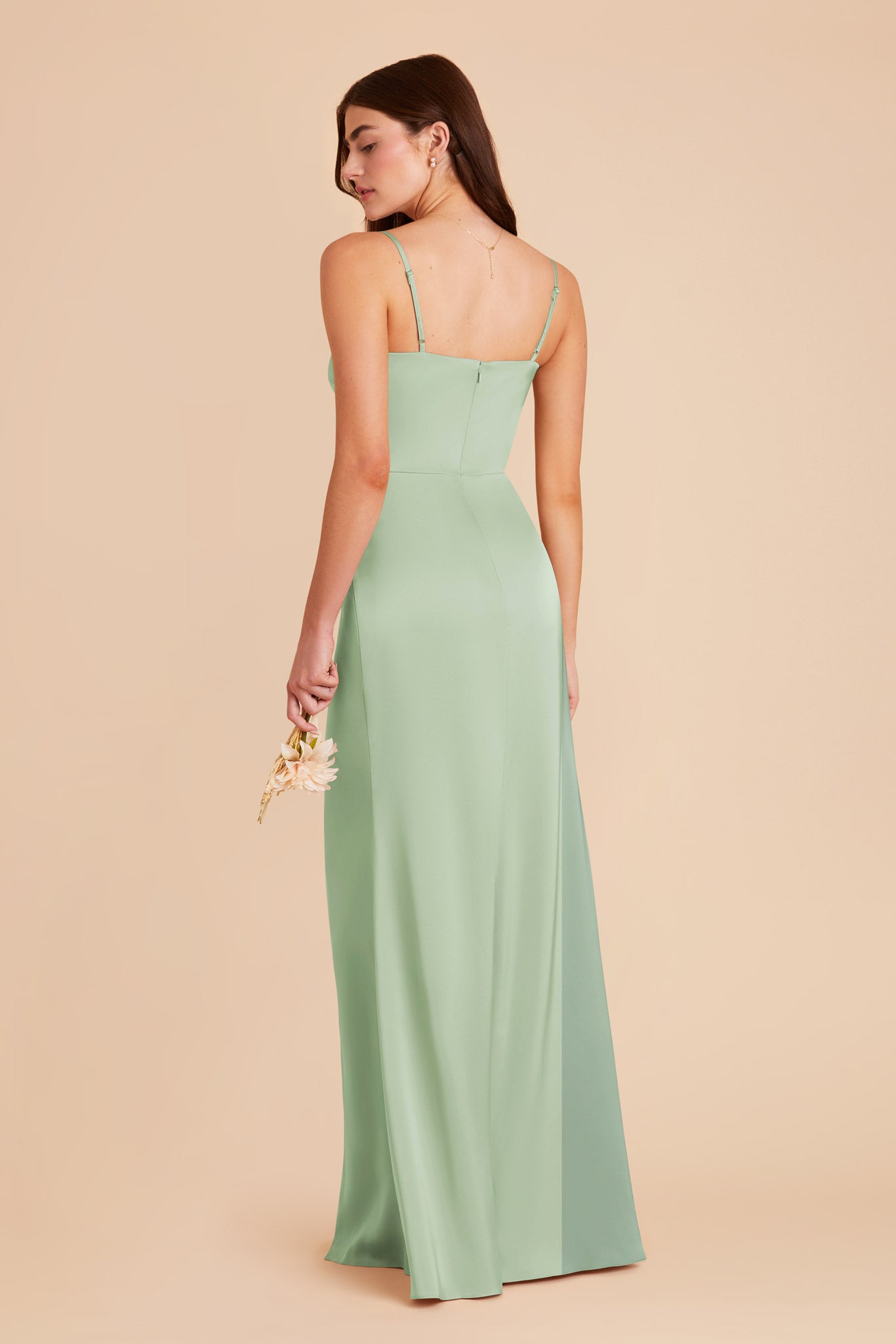 Pistachio Jennifer Matte Satin Dress by Birdy Grey