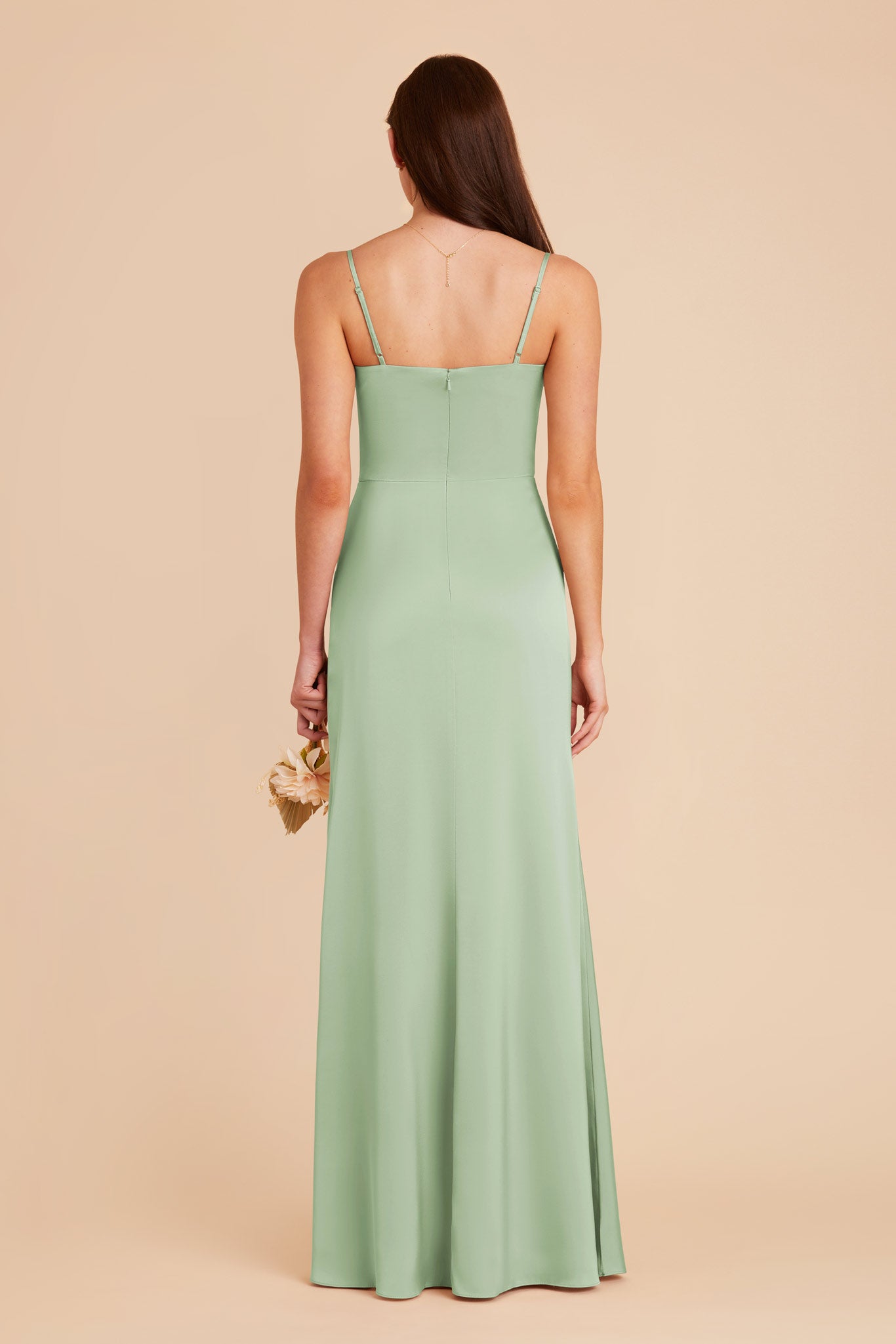 Pistachio Jennifer Matte Satin Dress by Birdy Grey