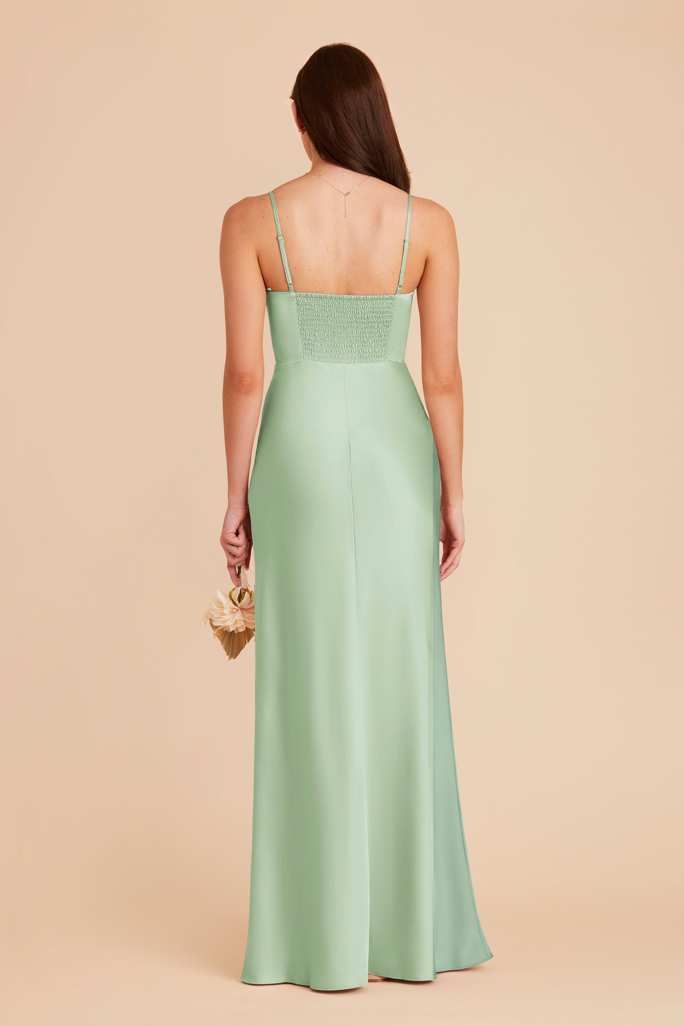 Pistachio Jessica Matte Satin Dress by Birdy Grey