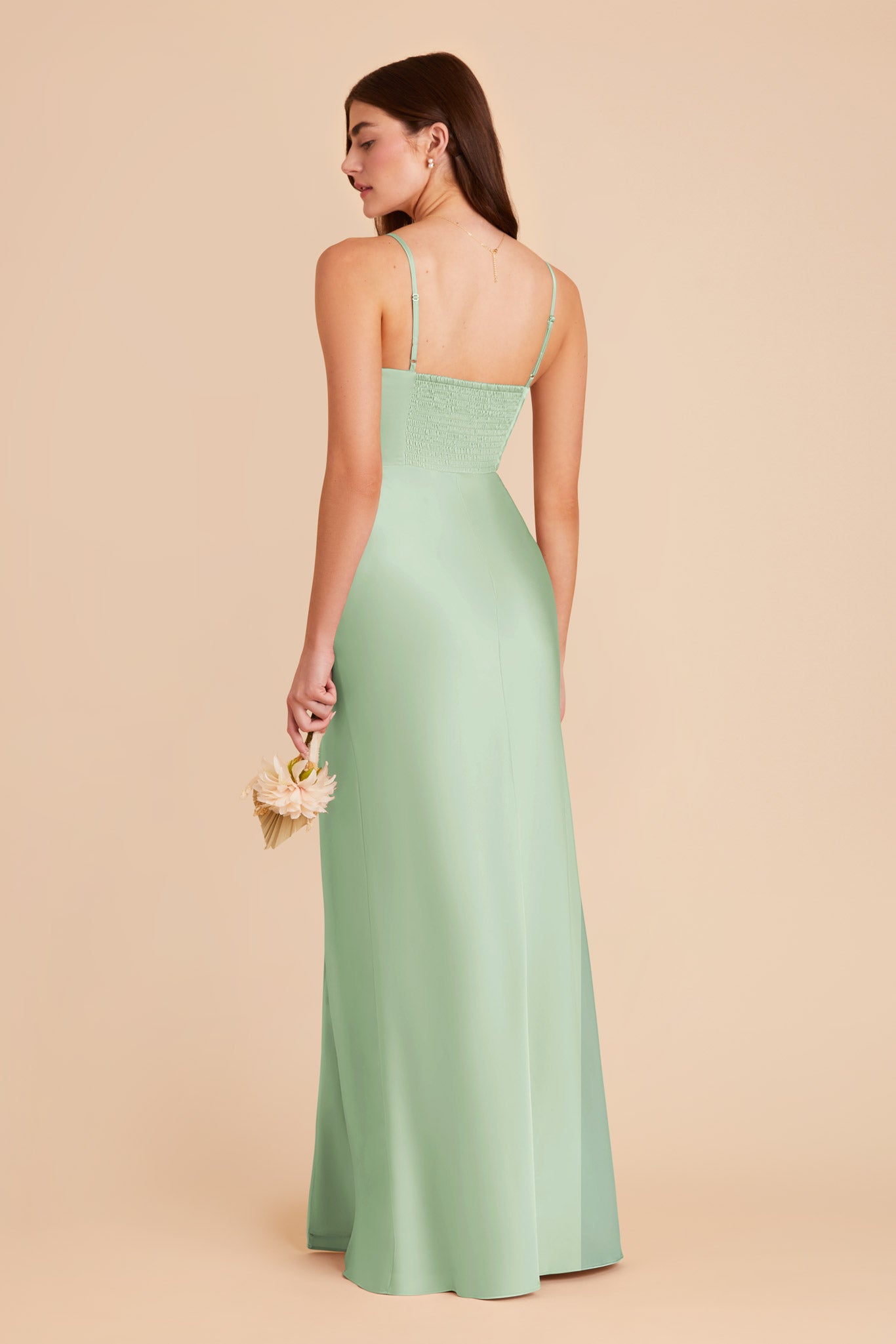 Pistachio Jessica Matte Satin Dress by Birdy Grey