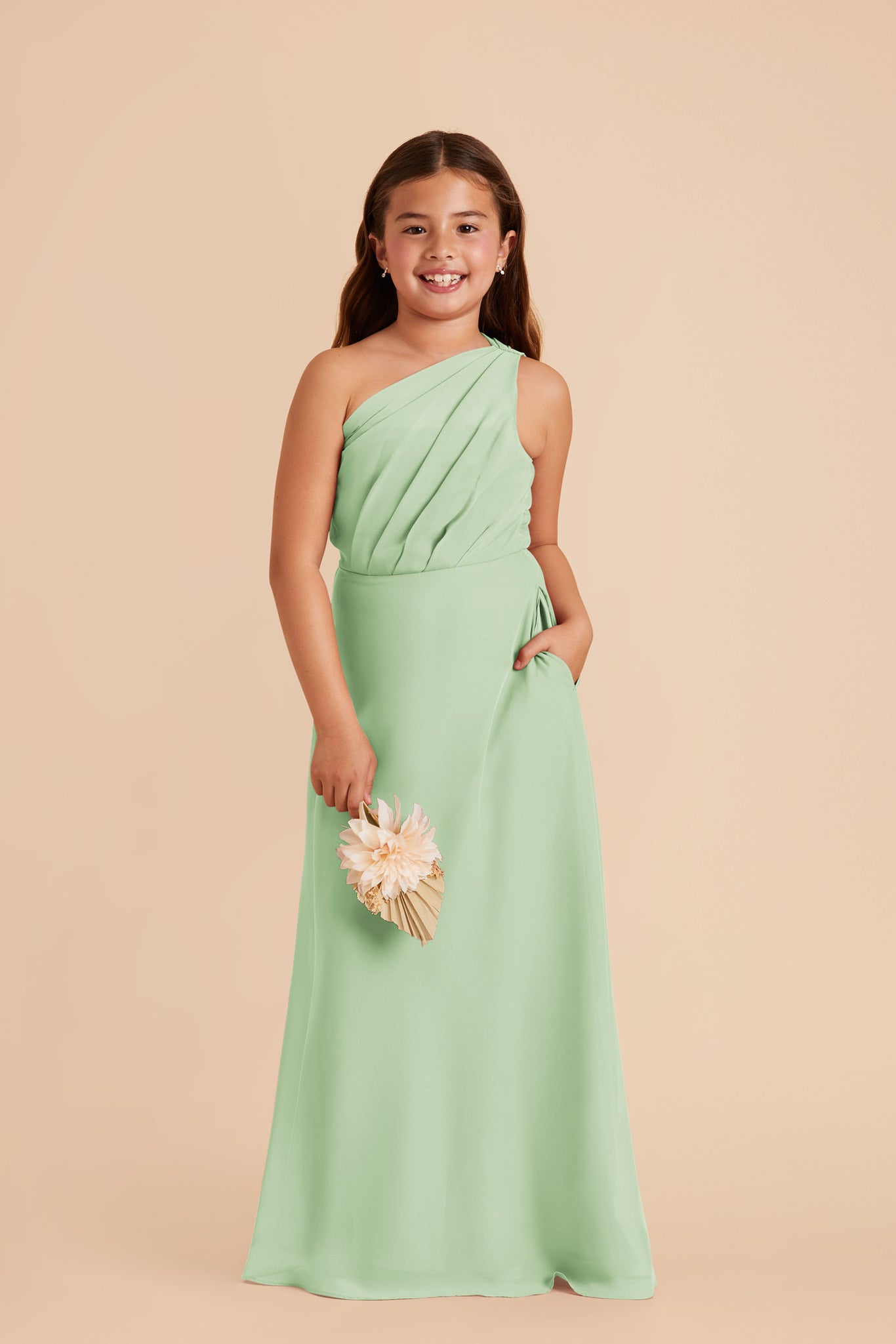 Pistachio Kiara Junior Chiffon Dress by Birdy Grey