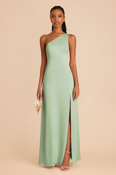 Pistachio Kira Matte Satin Dress by Birdy Grey