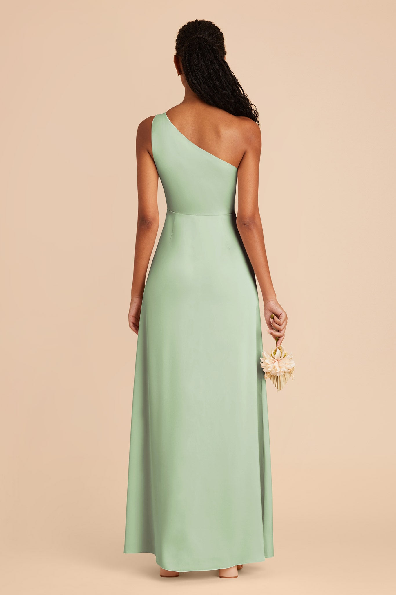 Pistachio Kira Matte Satin Dress by Birdy Grey