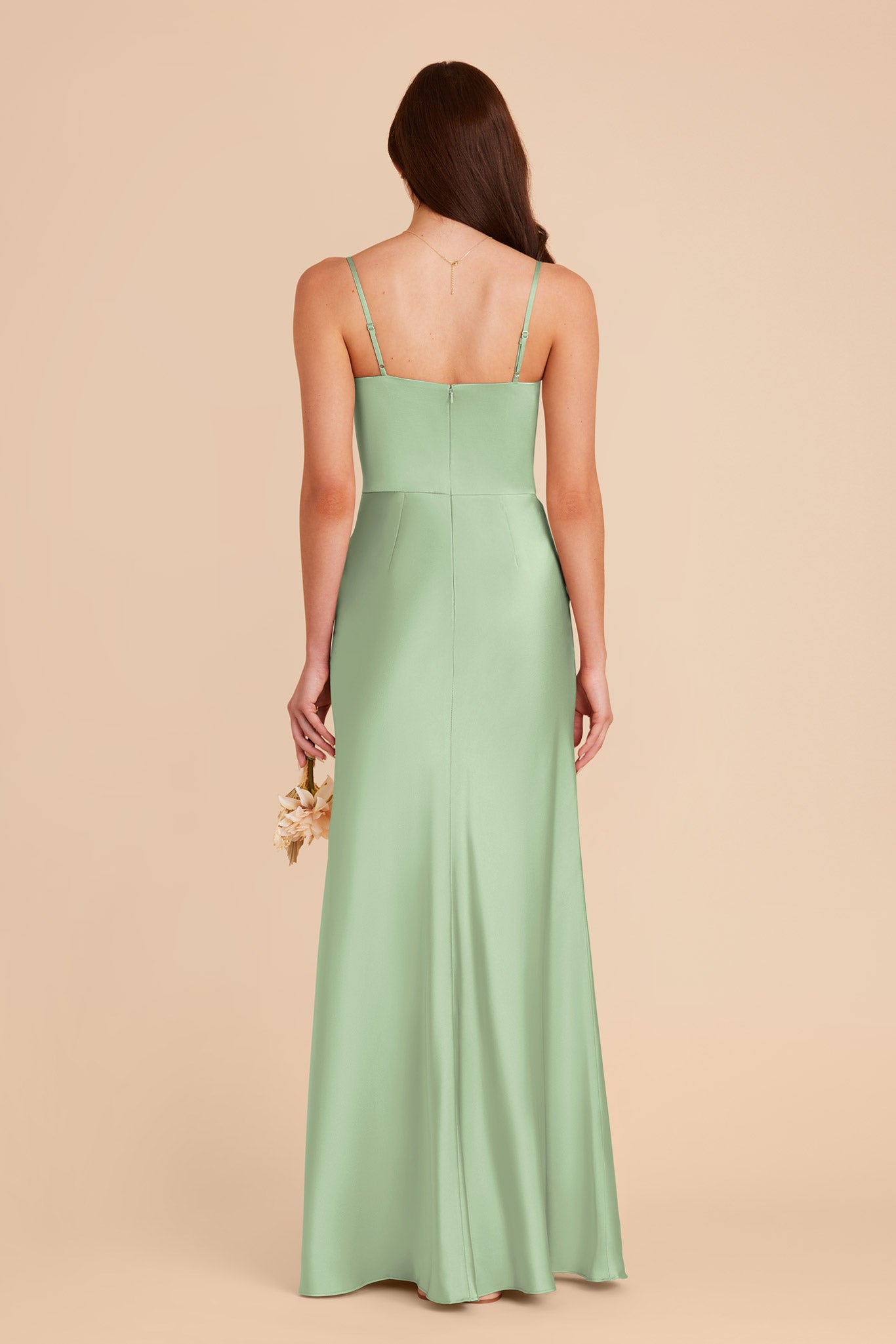 Pistachio Mai Matte Satin Dress by Birdy Grey