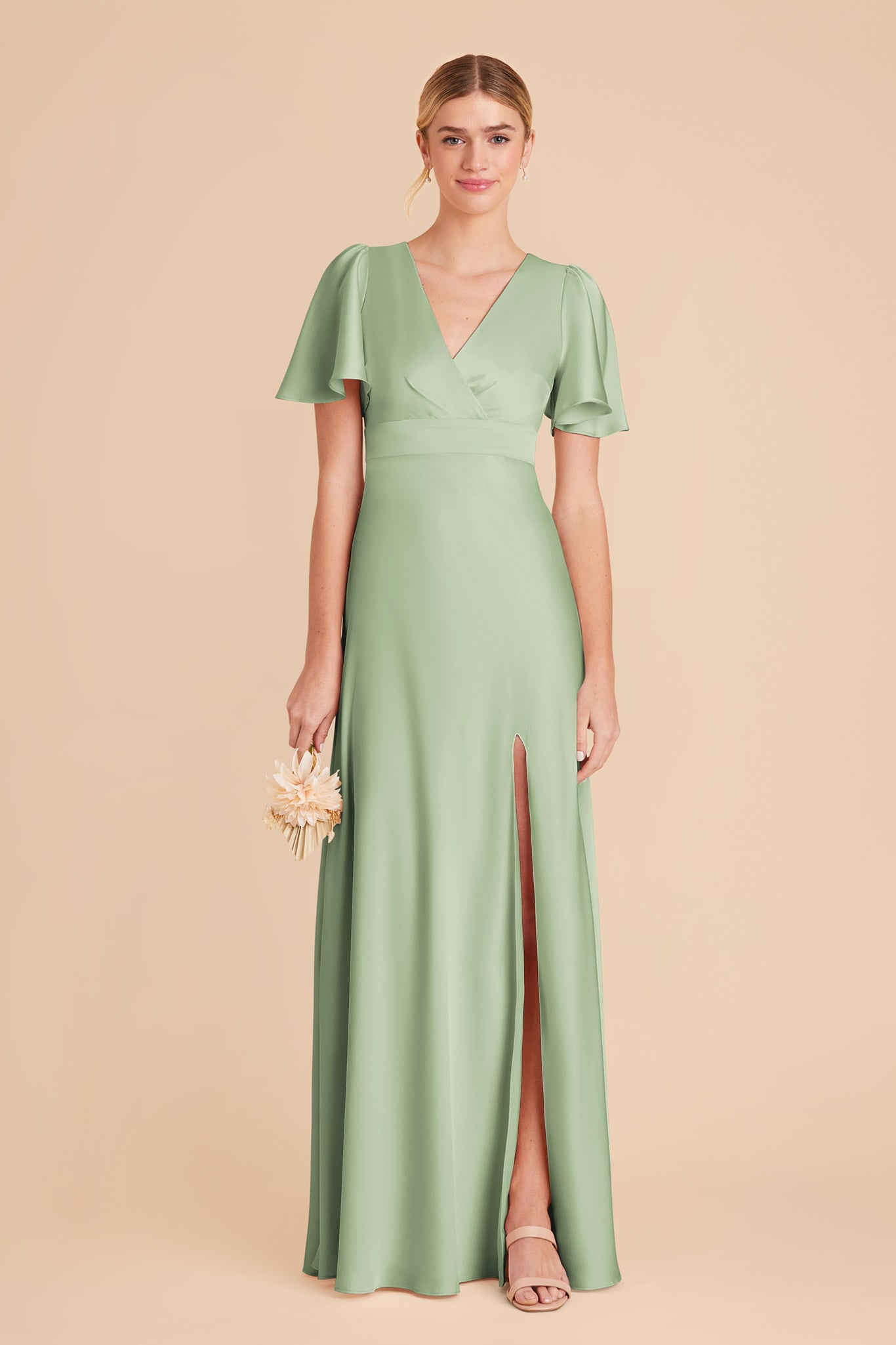 Pistachio Marni Matte Satin  Dress by Birdy Grey