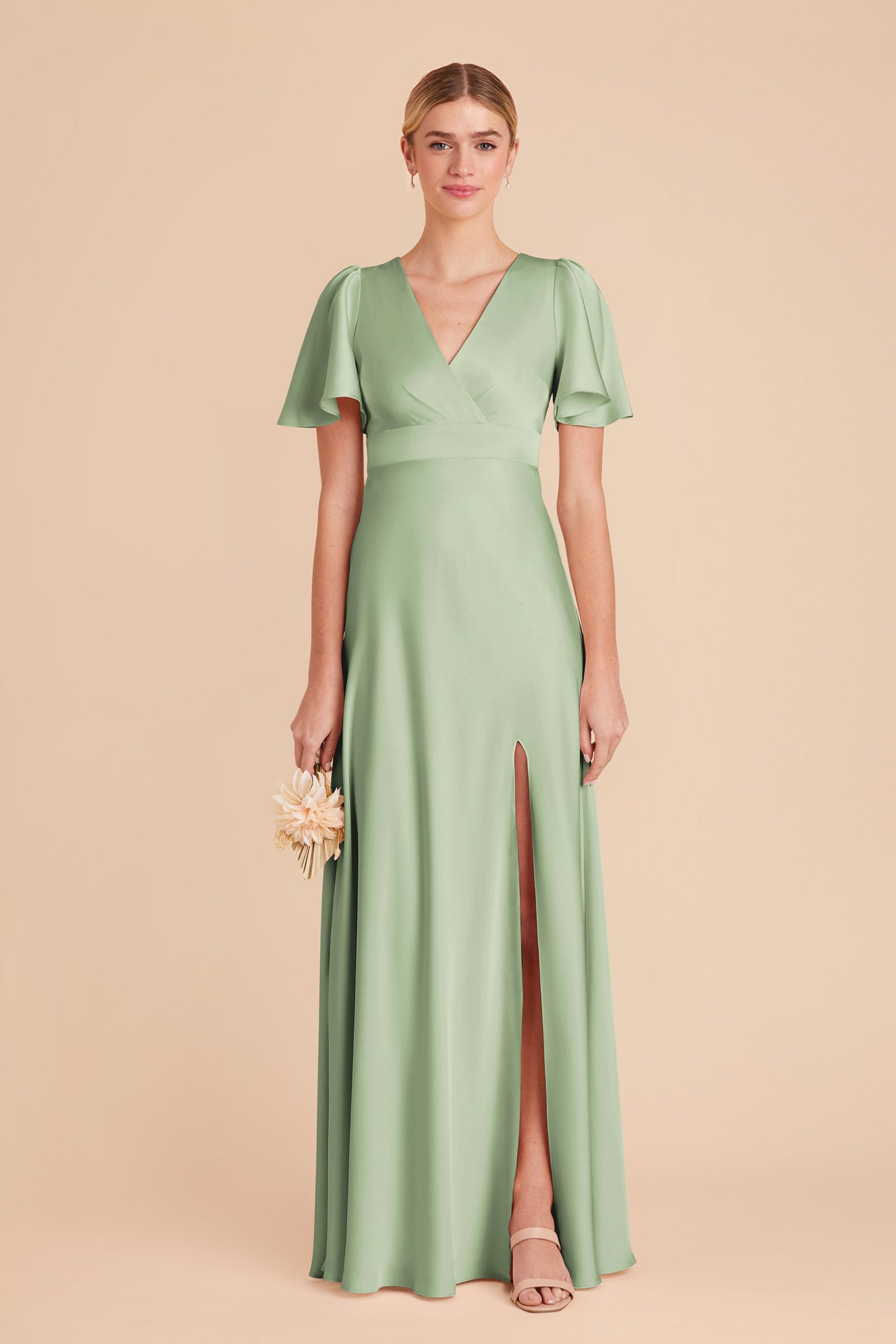 Pistachio Marni Matte Satin  Dress by Birdy Grey