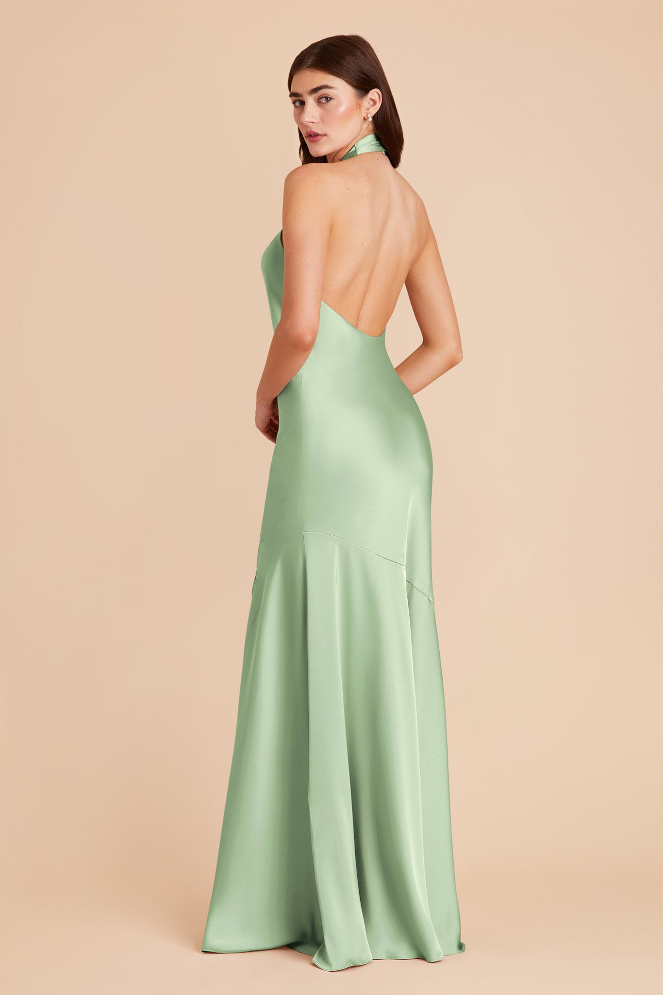 Pistachio Stephanie Matte Satin Dress by Birdy Grey