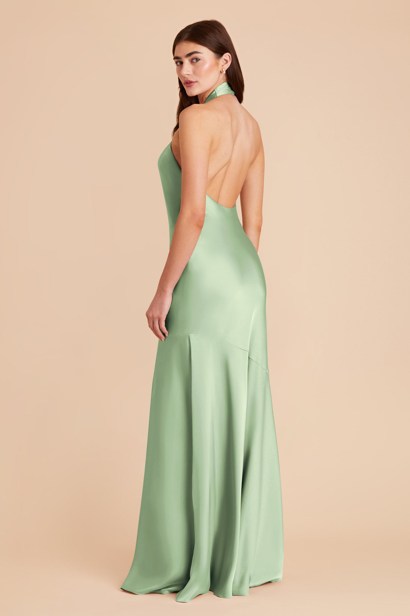 Pistachio Stephanie Matte Satin Dress by Birdy Grey