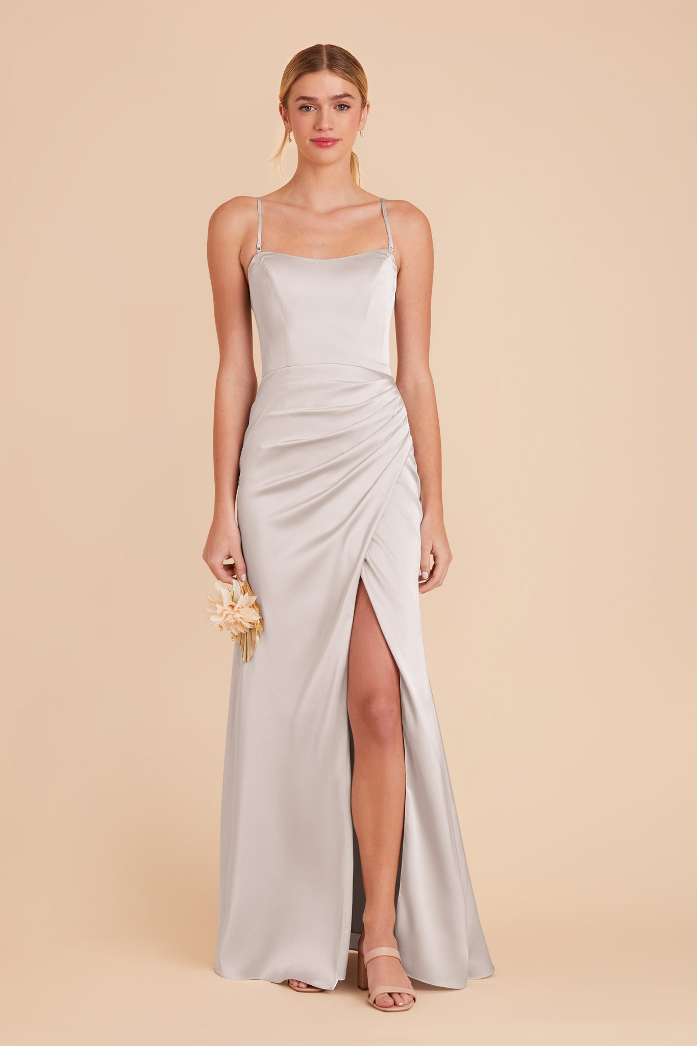 Platinum Anne Matte Satin Dress by Birdy Grey