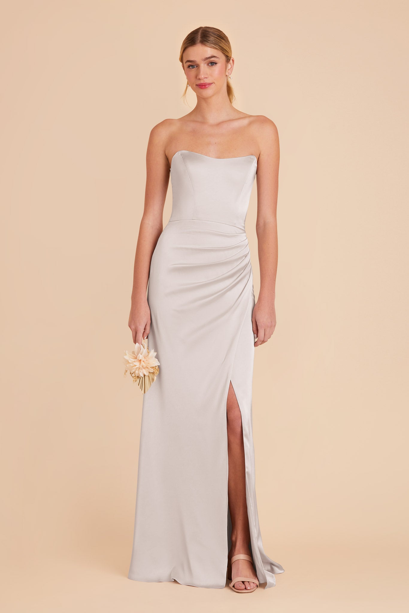 Platinum Anne Matte Satin Dress by Birdy Grey