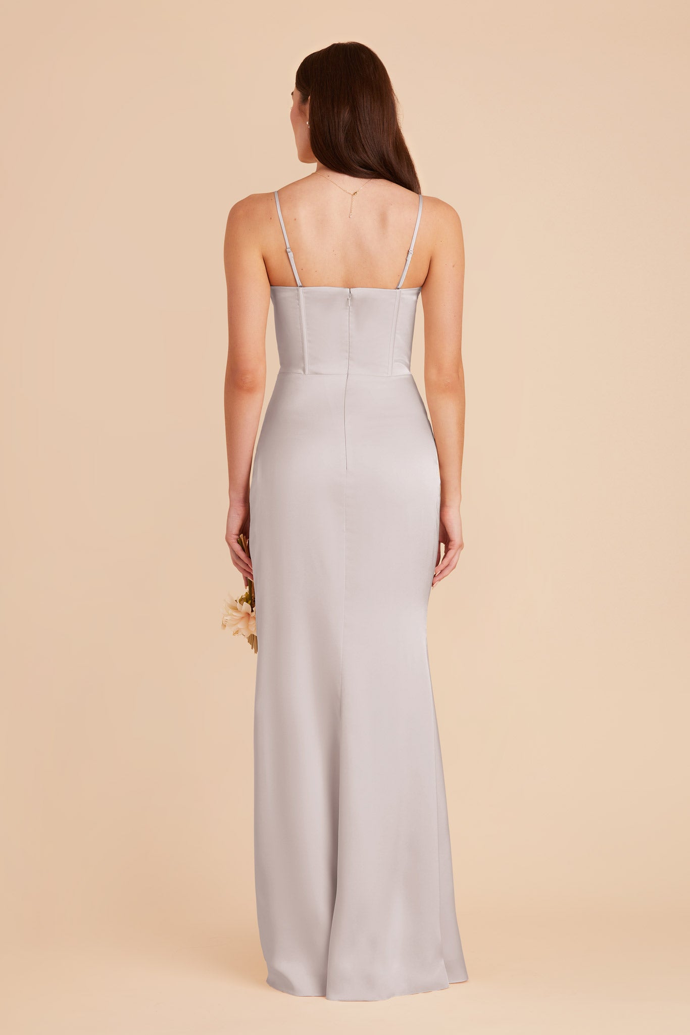 Platinum Carrie Matte Satin Dress by Birdy Grey