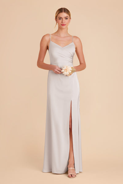 Platinum Catherine Matte Satin Dress by Birdy Grey