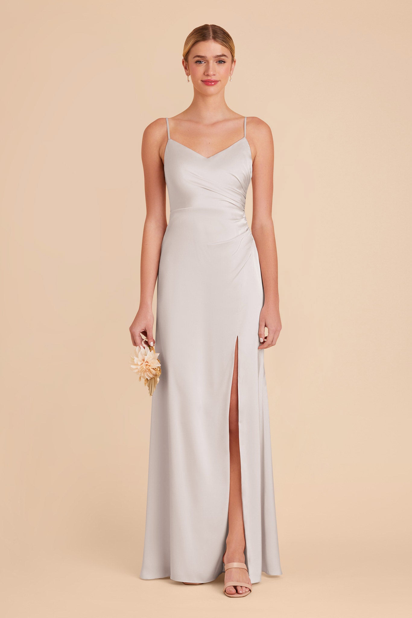 Platinum Catherine Matte Satin Dress by Birdy Grey