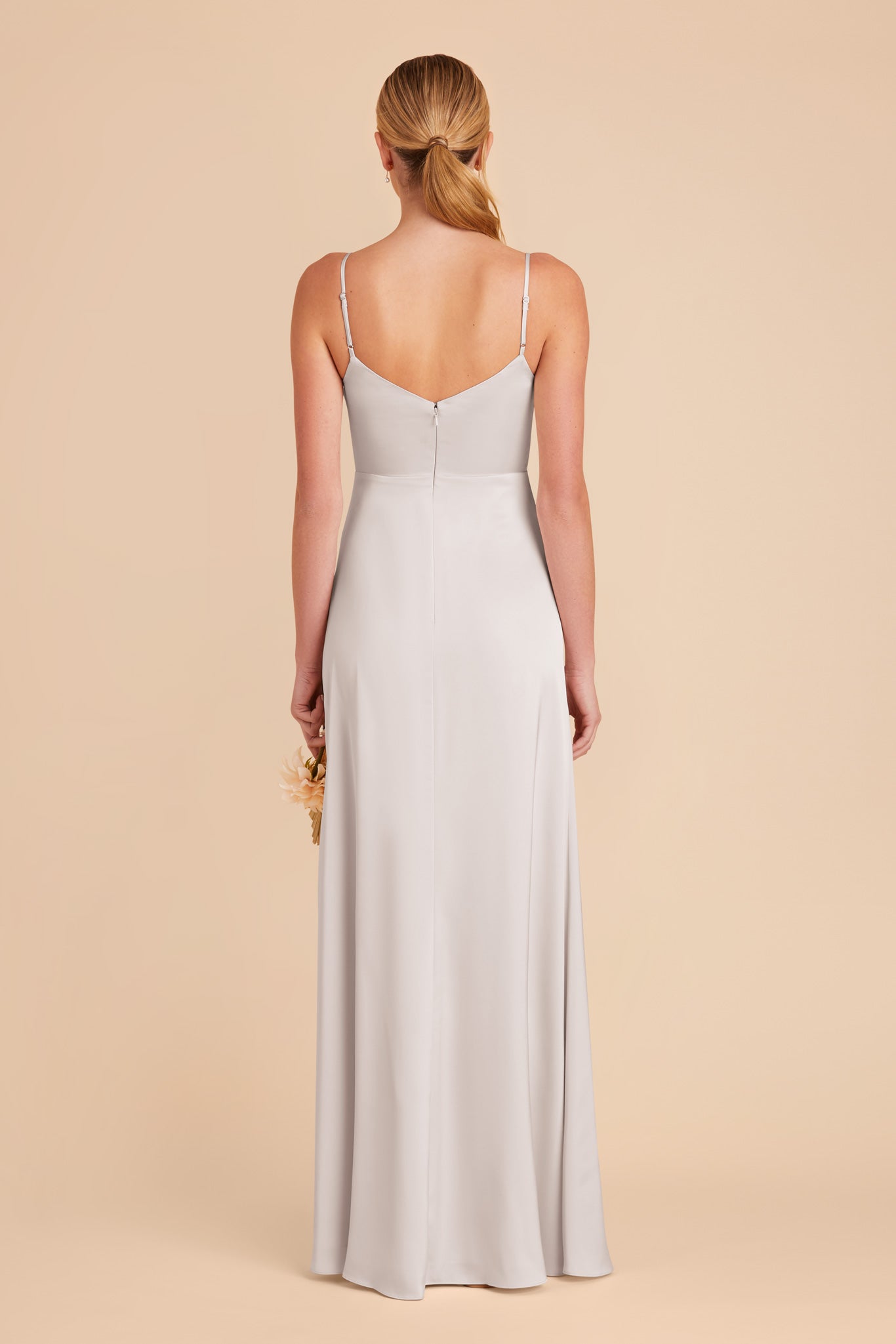 Platinum Catherine Matte Satin Dress by Birdy Grey