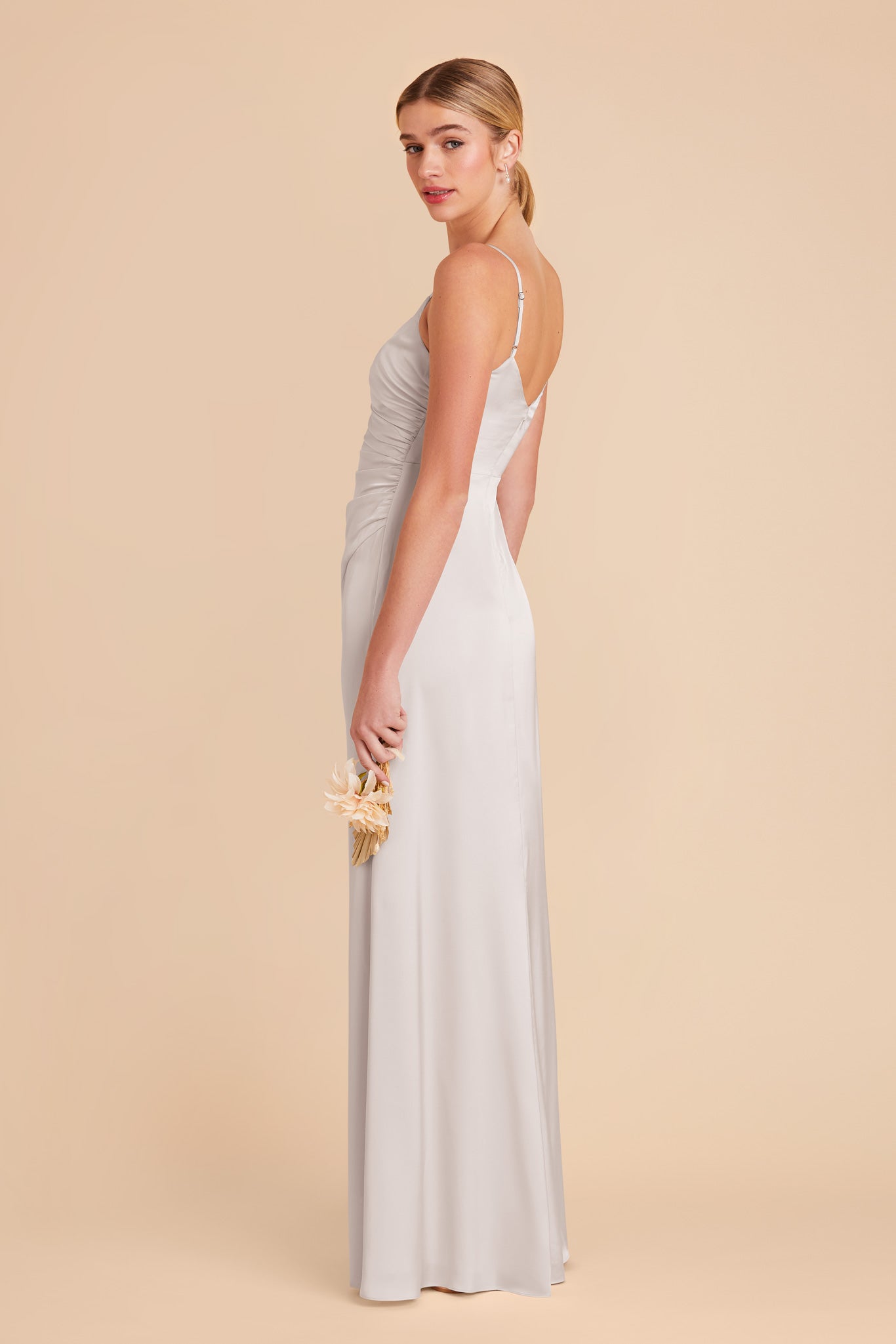 Platinum Catherine Matte Satin Dress by Birdy Grey