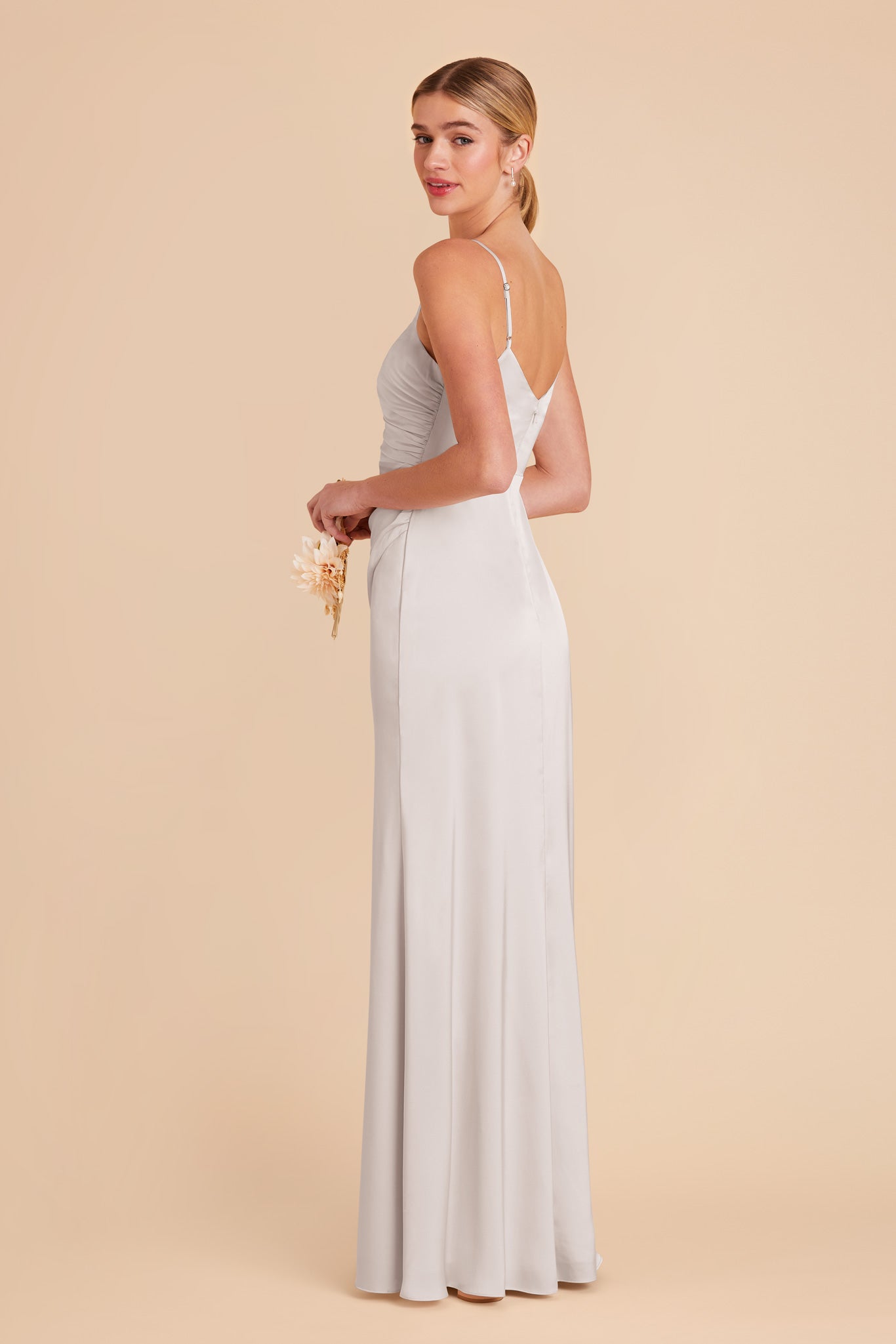 Platinum Catherine Matte Satin Dress by Birdy Grey