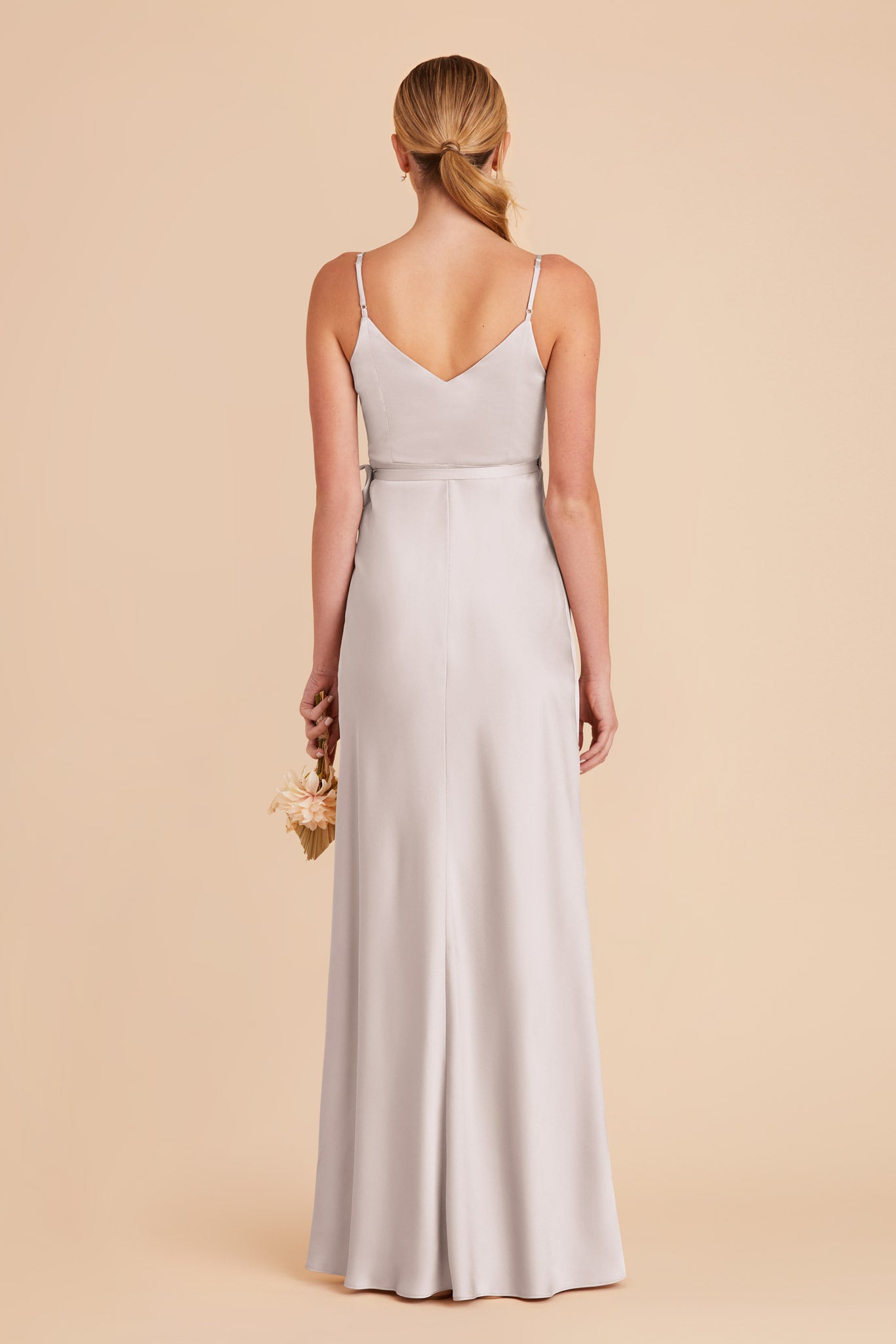 Platinum Cindy Matte Satin Dress by Birdy Grey