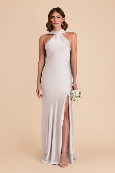 Platinum Eileen Matte Satin Dress by Birdy Grey