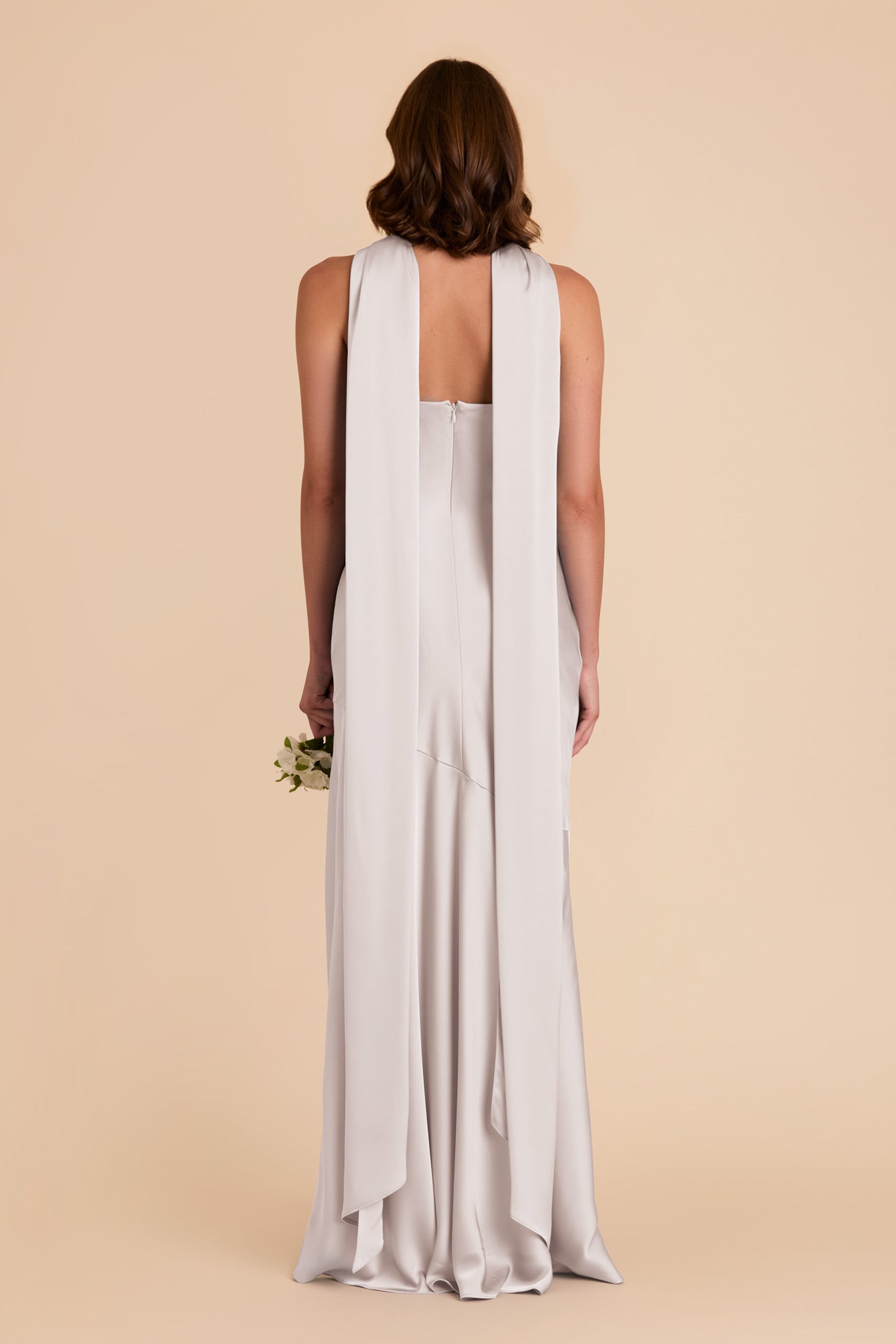 Platinum Eileen Matte Satin Dress by Birdy Grey