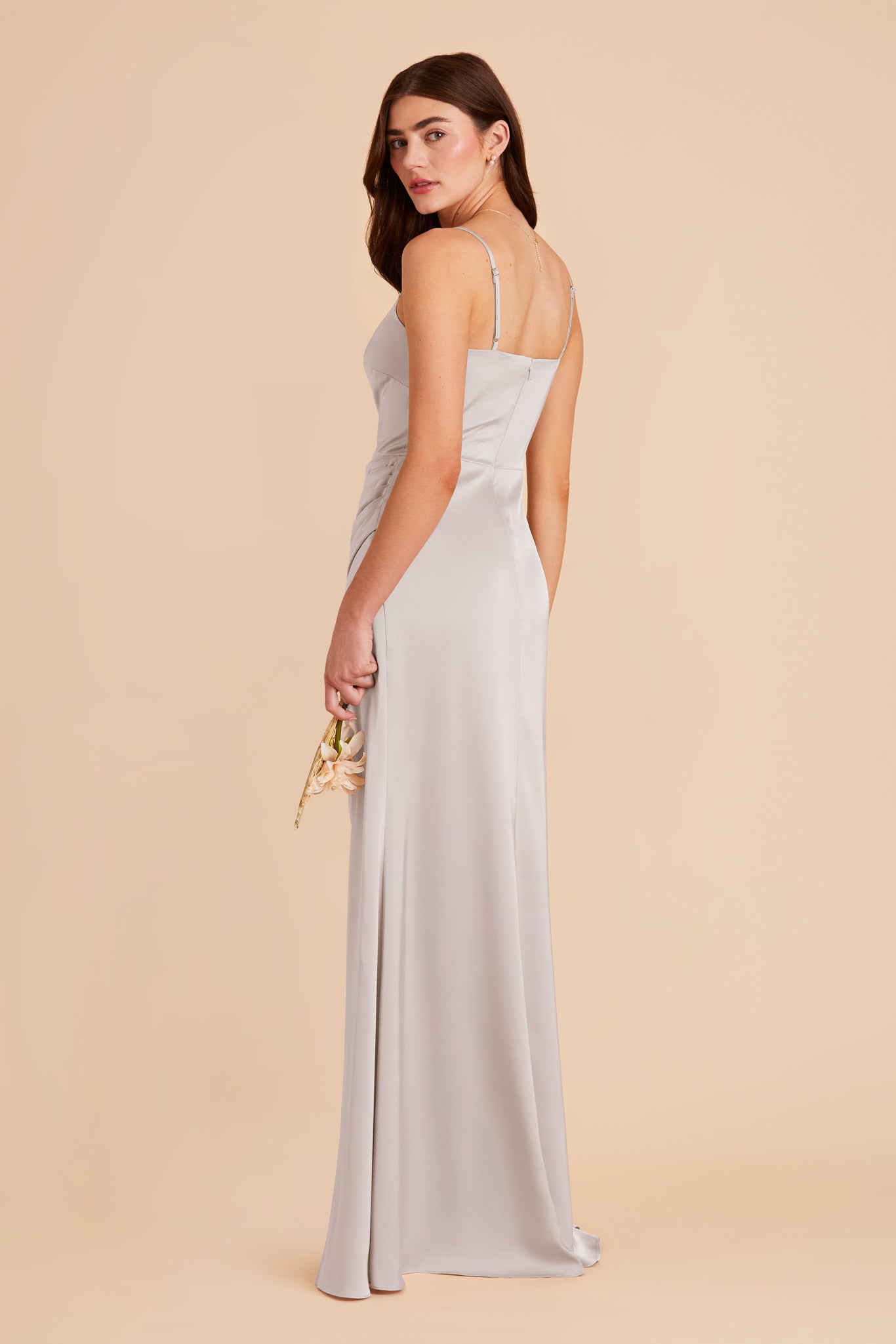 Platinum Jennifer Matte Satin Dress by Birdy Grey