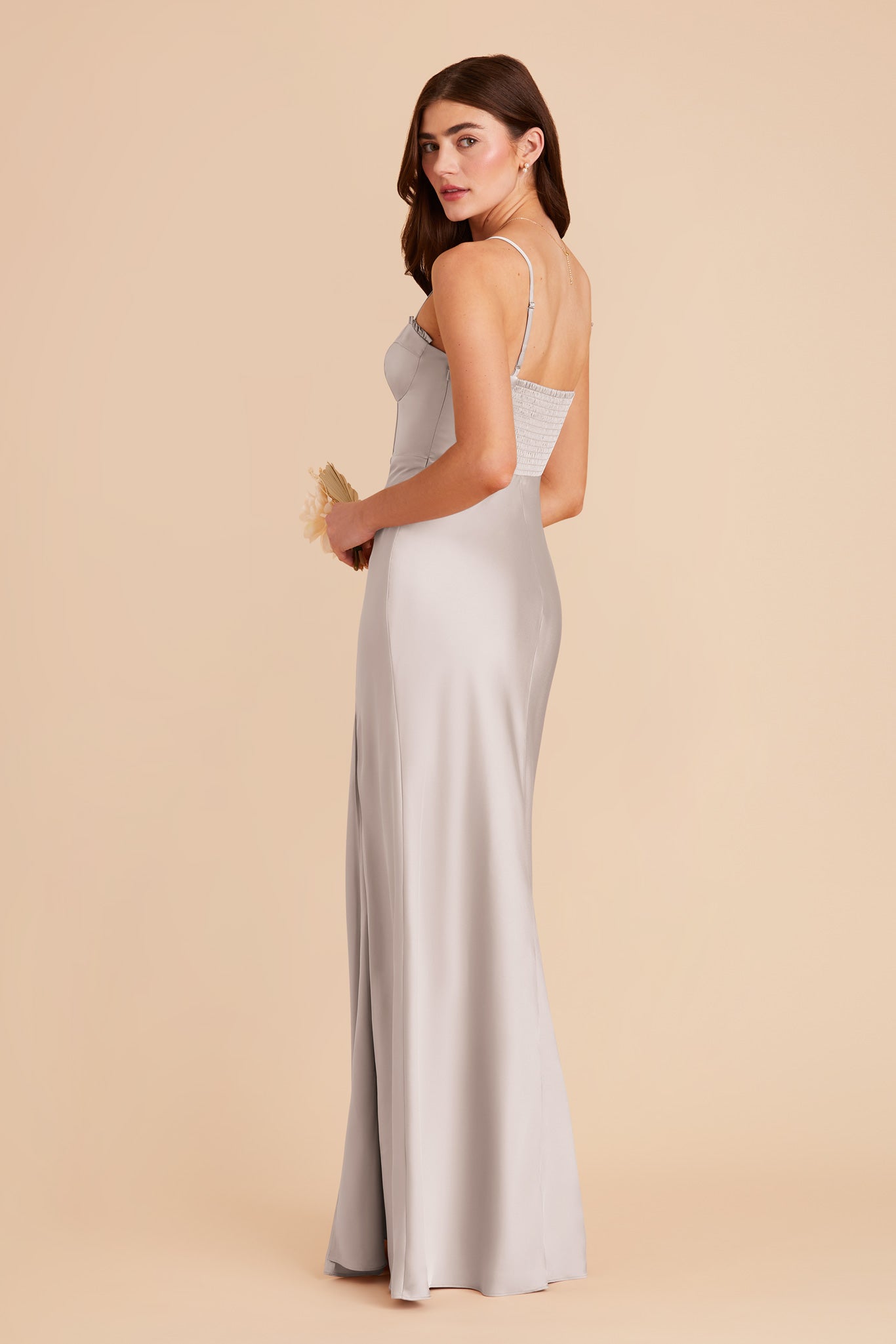 Platinum Jessica Matte Satin Dress by Birdy Grey