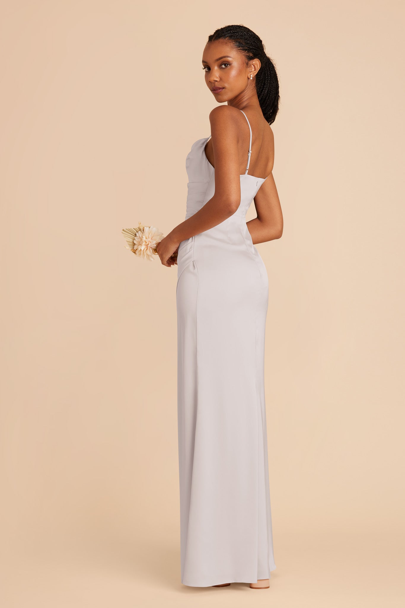 Platinum Lydia Matte Satin Dress by Birdy Grey