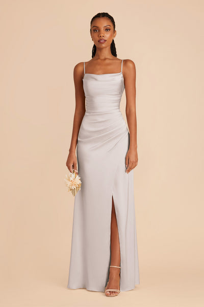 Platinum Lydia Matte Satin Dress by Birdy Grey