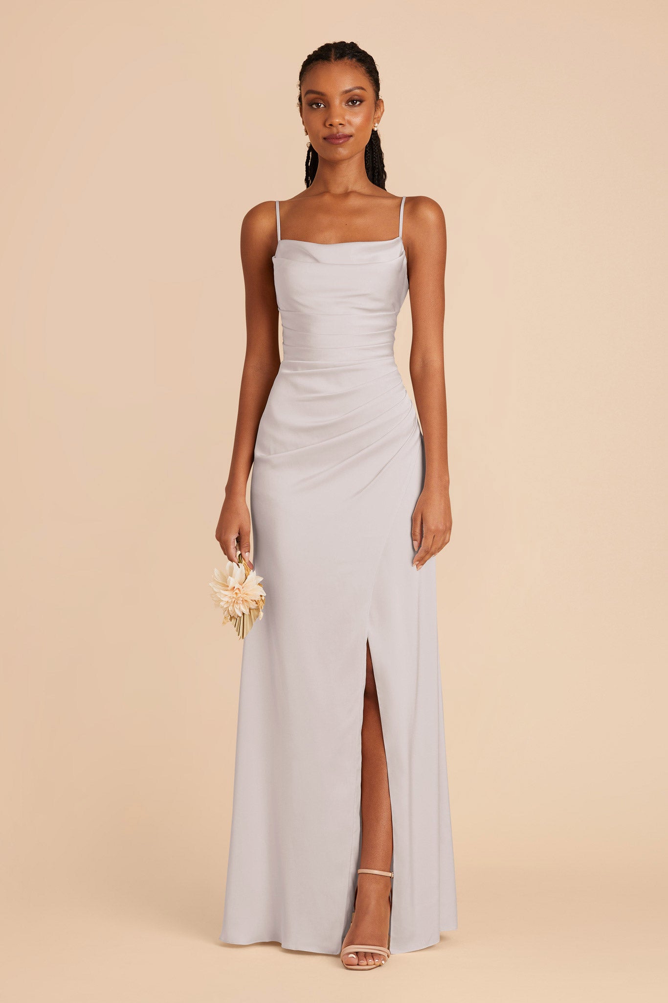 Platinum Lydia Matte Satin Dress by Birdy Grey