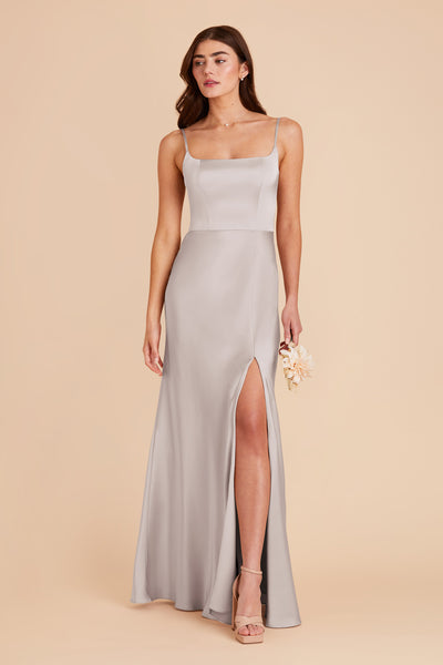 Platinum Mai Matte Satin Dress by Birdy Grey