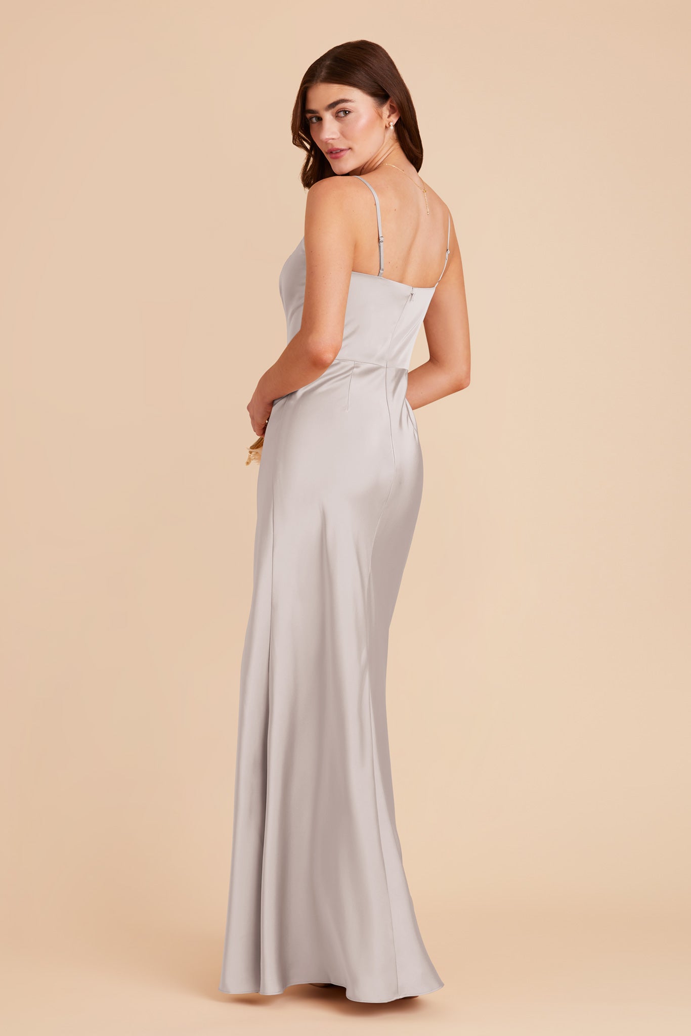 Platinum Mai Matte Satin Dress by Birdy Grey