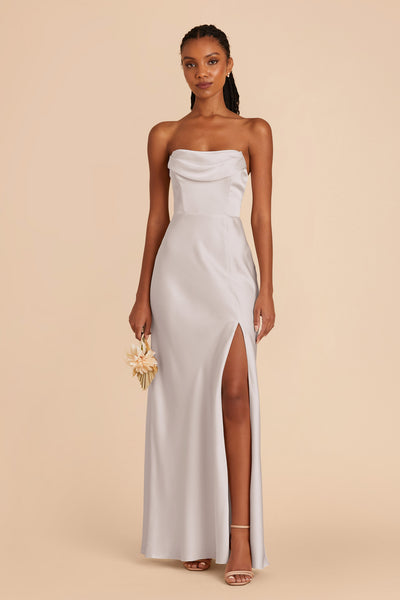 Platinum Mia Matte Satin Convertible Dress by Birdy Grey