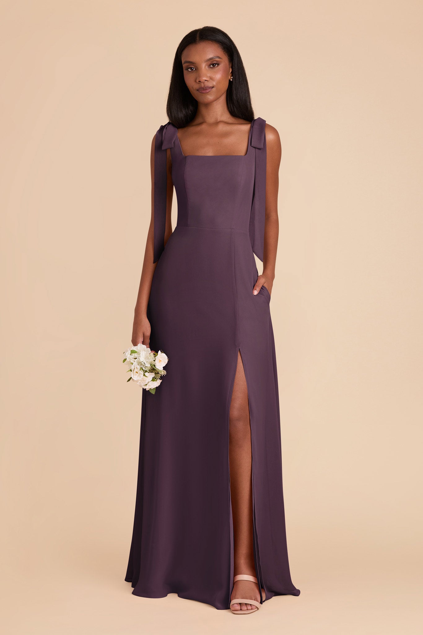 Plum Alex Convertible Chiffon Dress by Birdy Grey