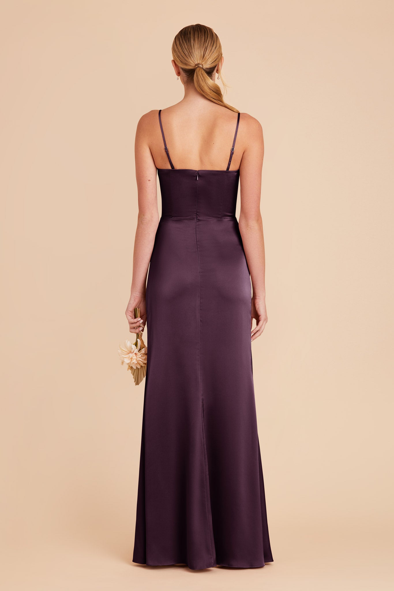 Plum Anne Matte Satin Dress by Birdy Grey