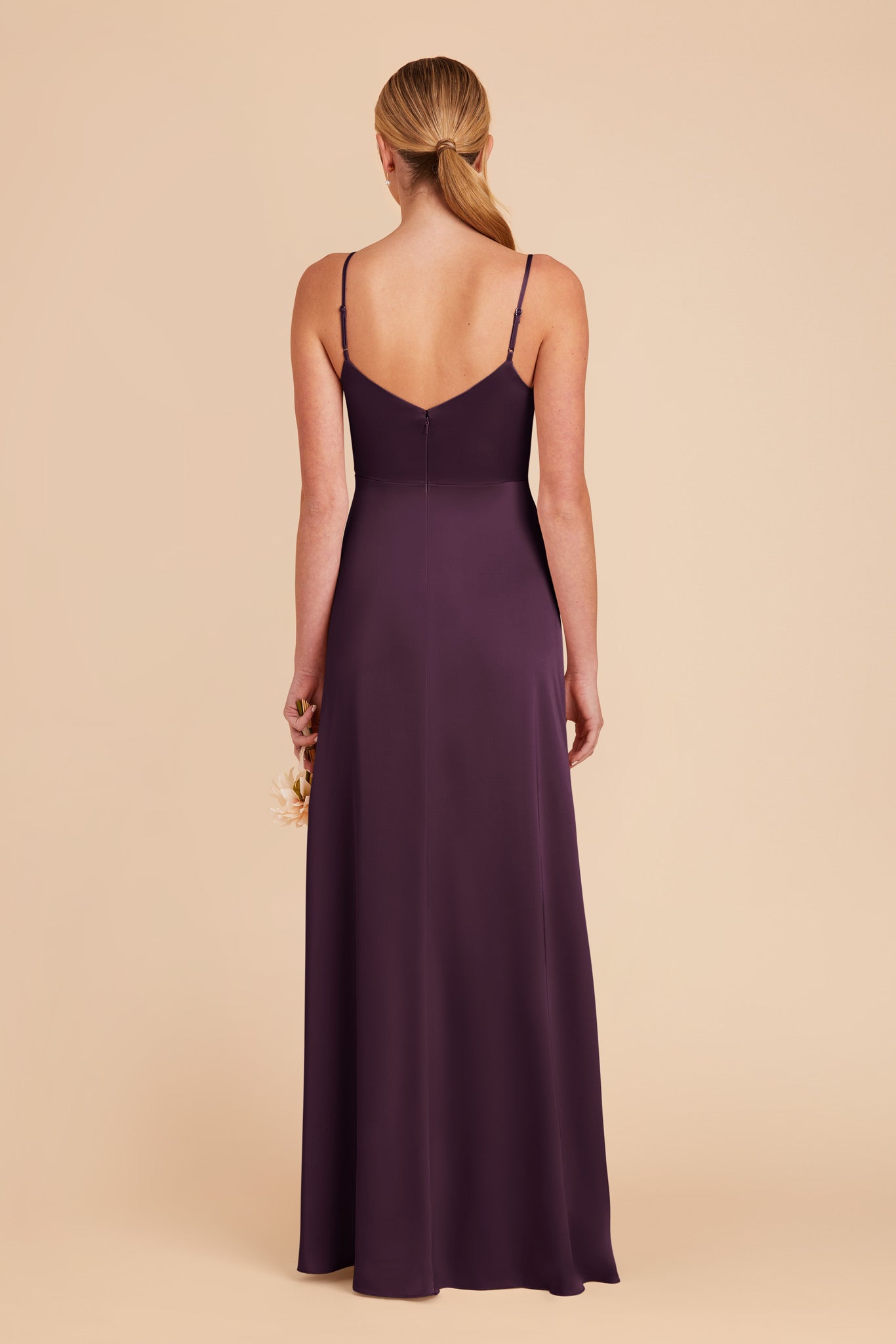 Plum Catherine Matte Satin Dress by Birdy Grey