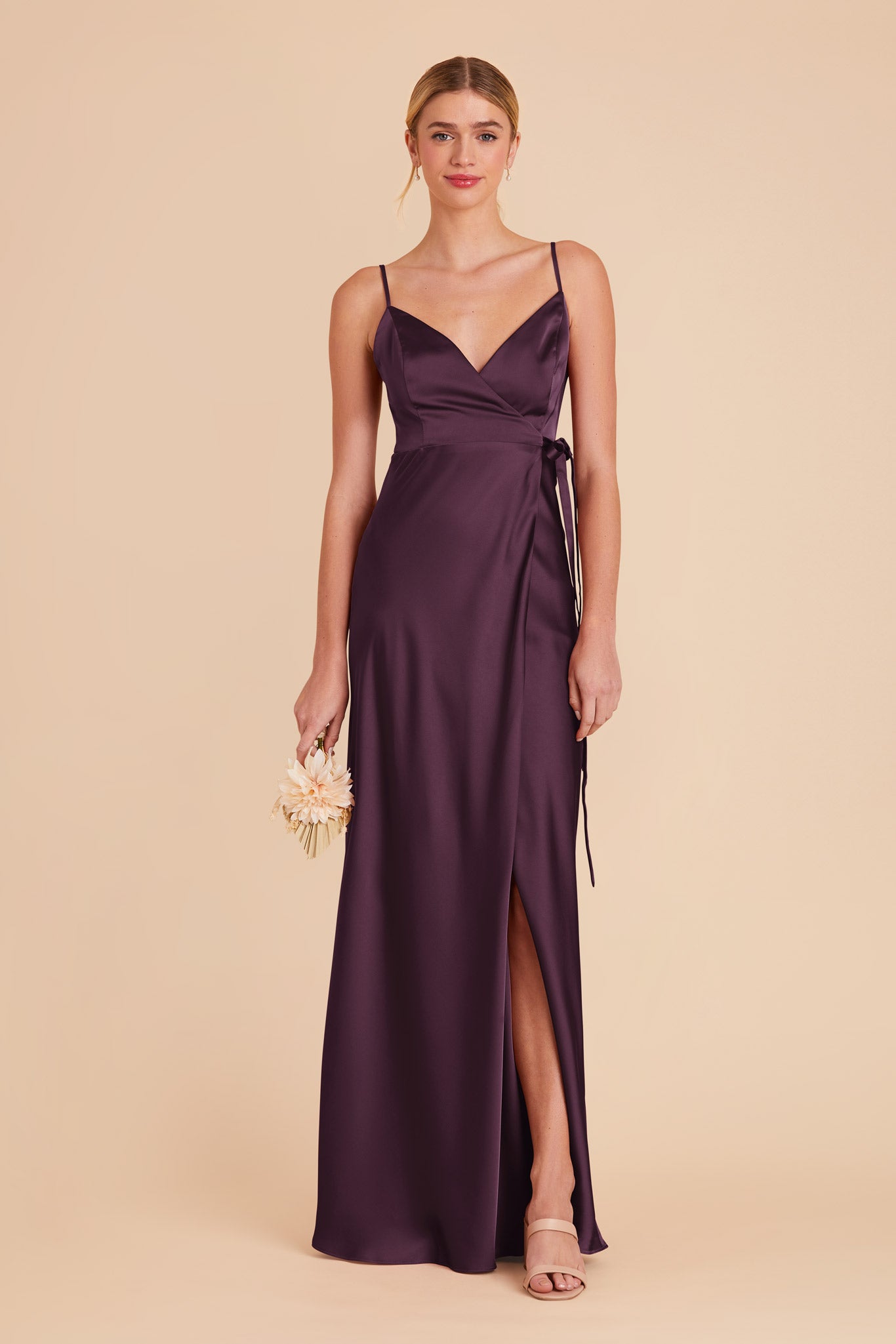 Plum Cindy Matte Satin Dress by Birdy Grey