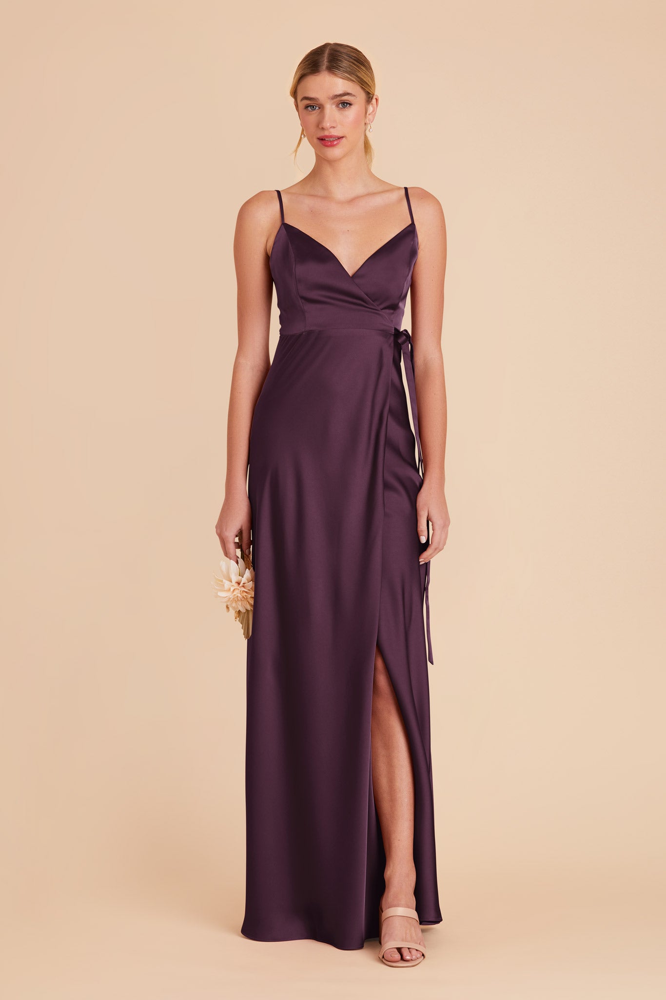 Plum Cindy Matte Satin Dress by Birdy Grey