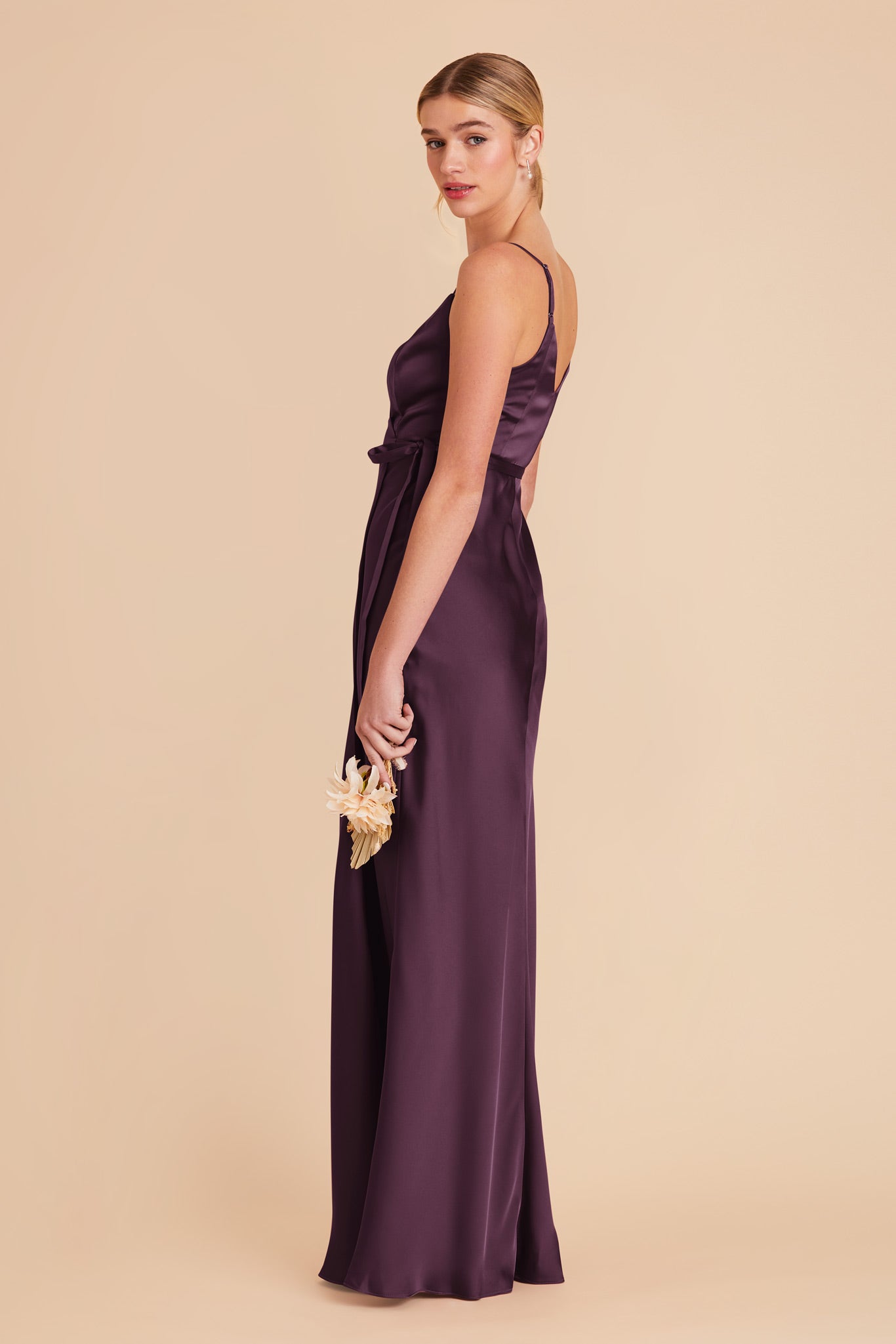 Plum Cindy Matte Satin Dress by Birdy Grey