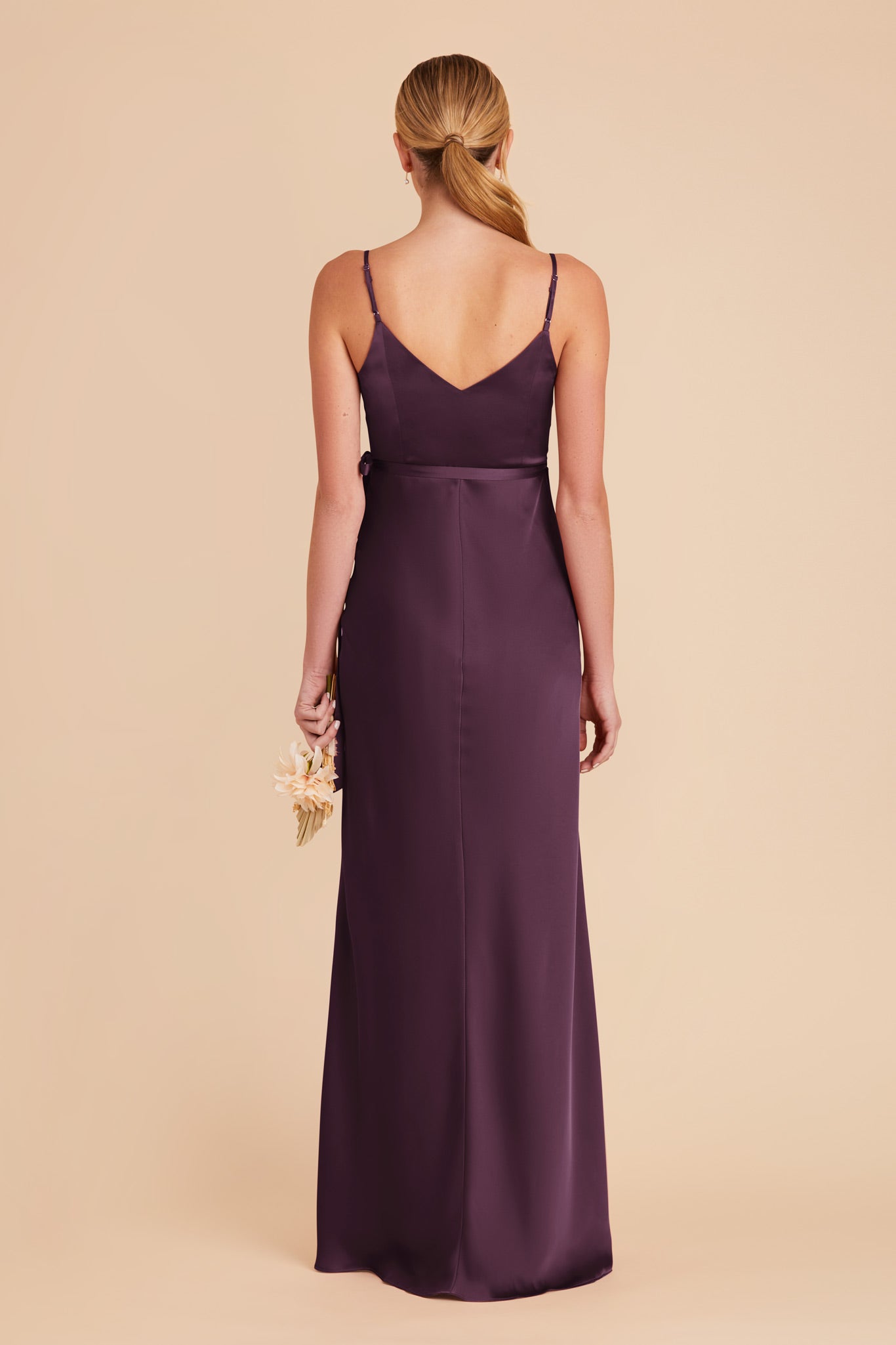 Plum Cindy Matte Satin Dress by Birdy Grey