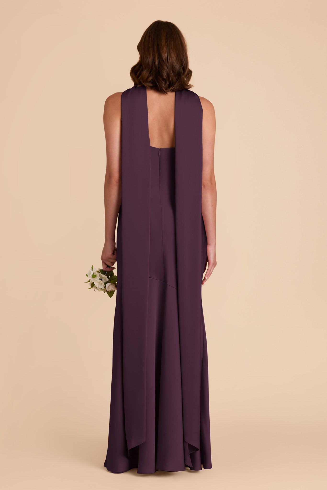 Plum Eileen Matte Satin Dress by Birdy Grey