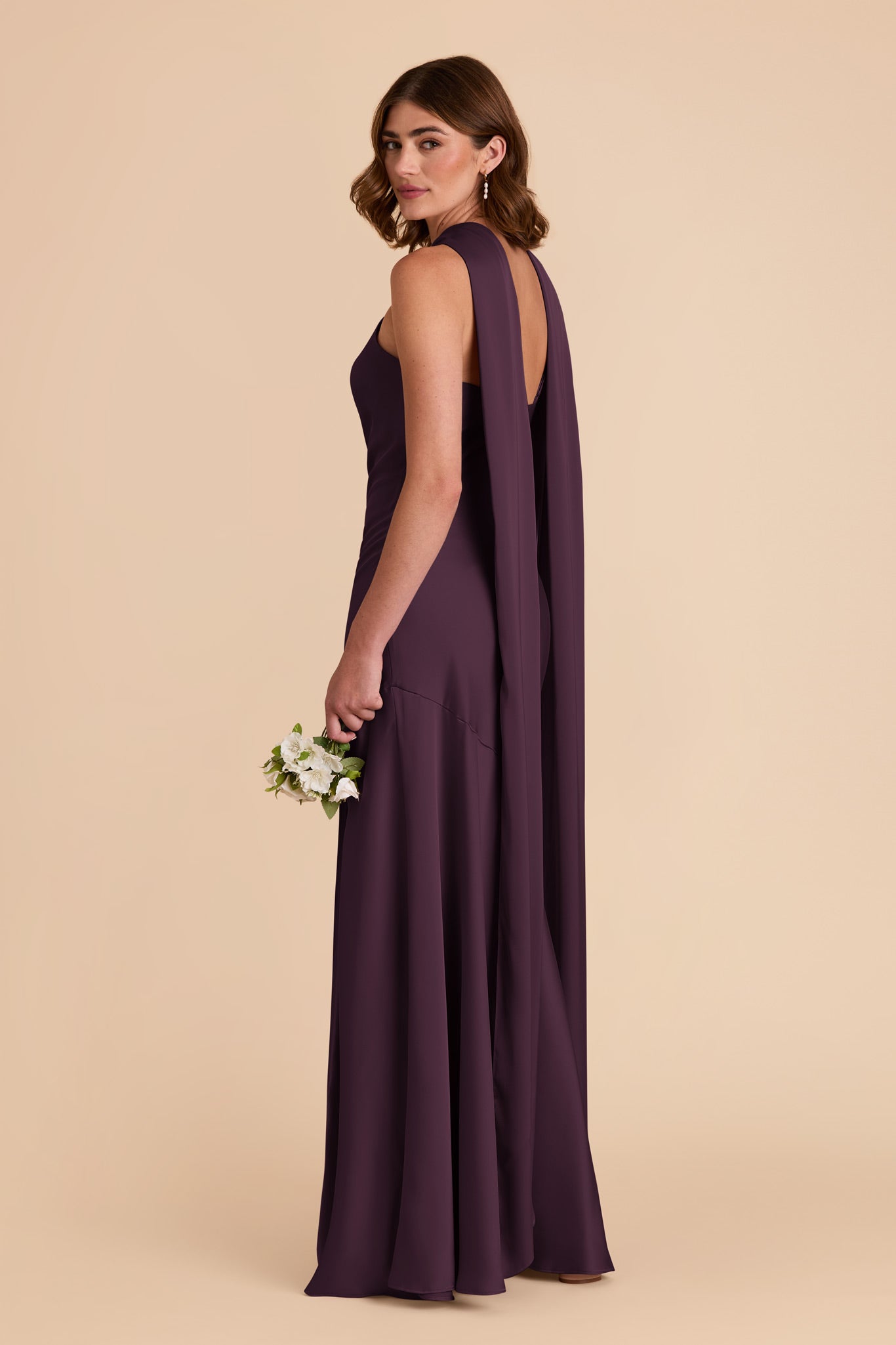 Plum Eileen Matte Satin Dress by Birdy Grey