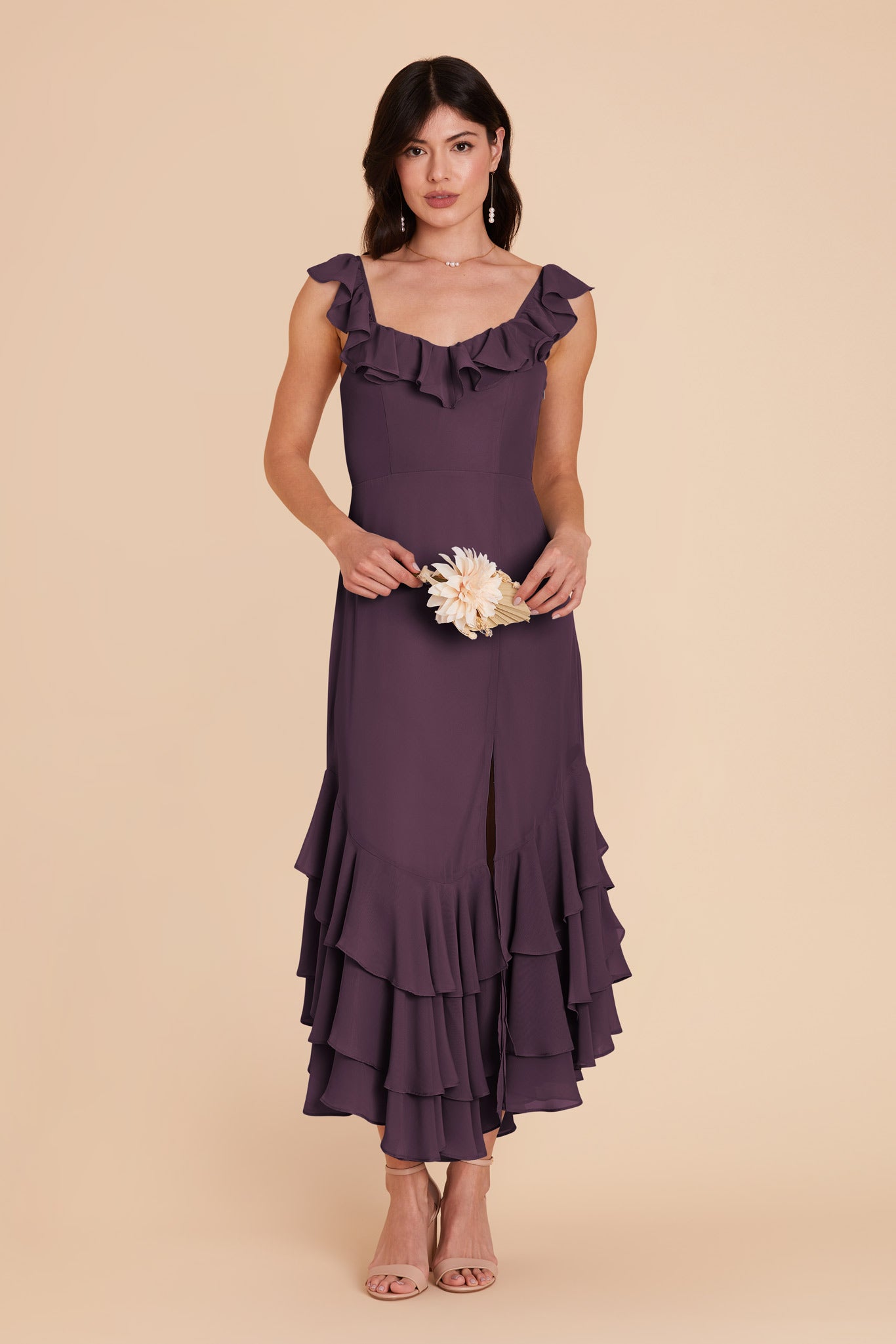 Plum Ginny Chiffon Dress by Birdy Grey