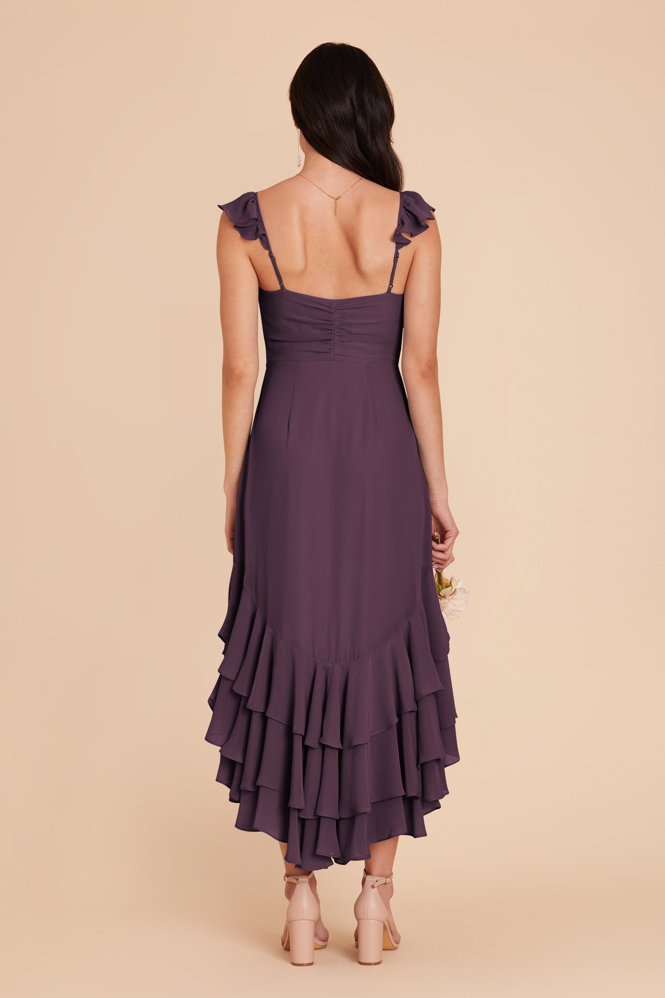 Plum Ginny Chiffon Dress by Birdy Grey