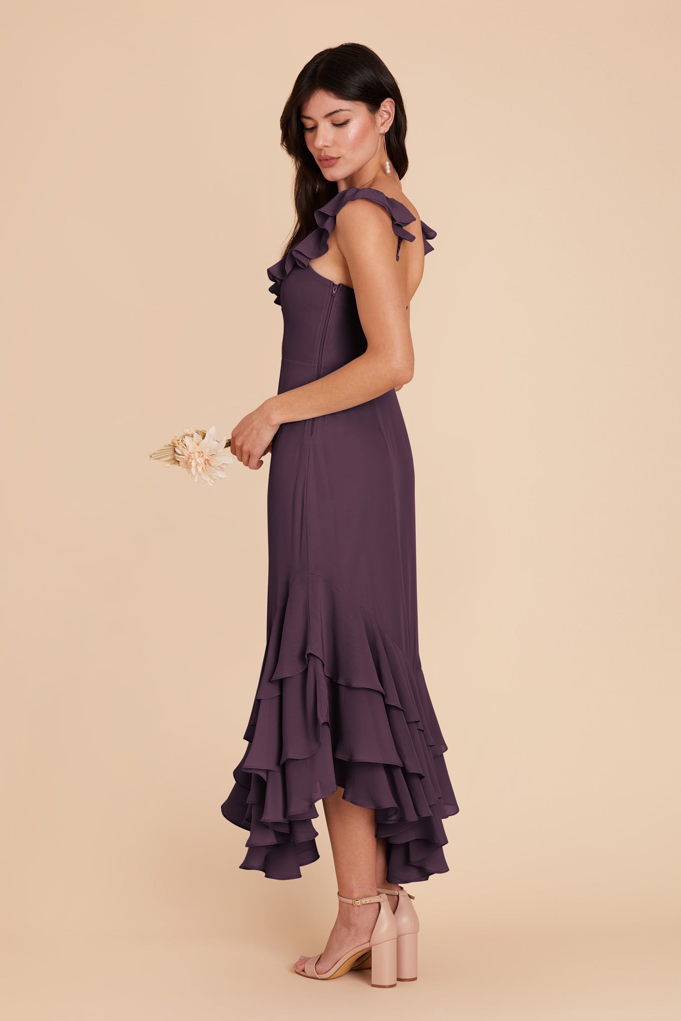 Plum Ginny Chiffon Dress by Birdy Grey