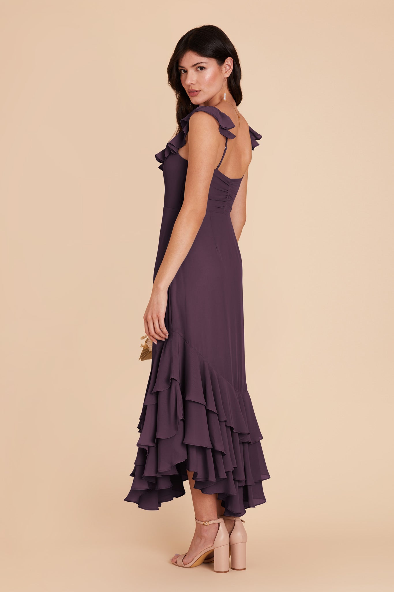 Plum Ginny Chiffon Dress by Birdy Grey