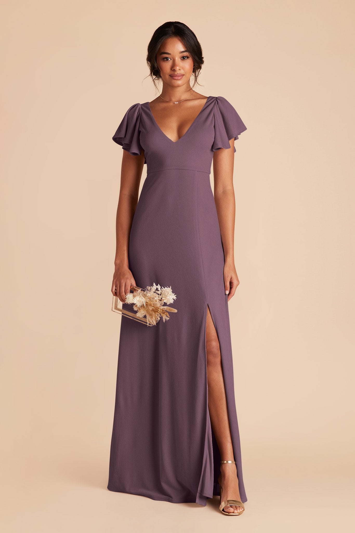 Plum Hannah Crepe Dress by Birdy Grey