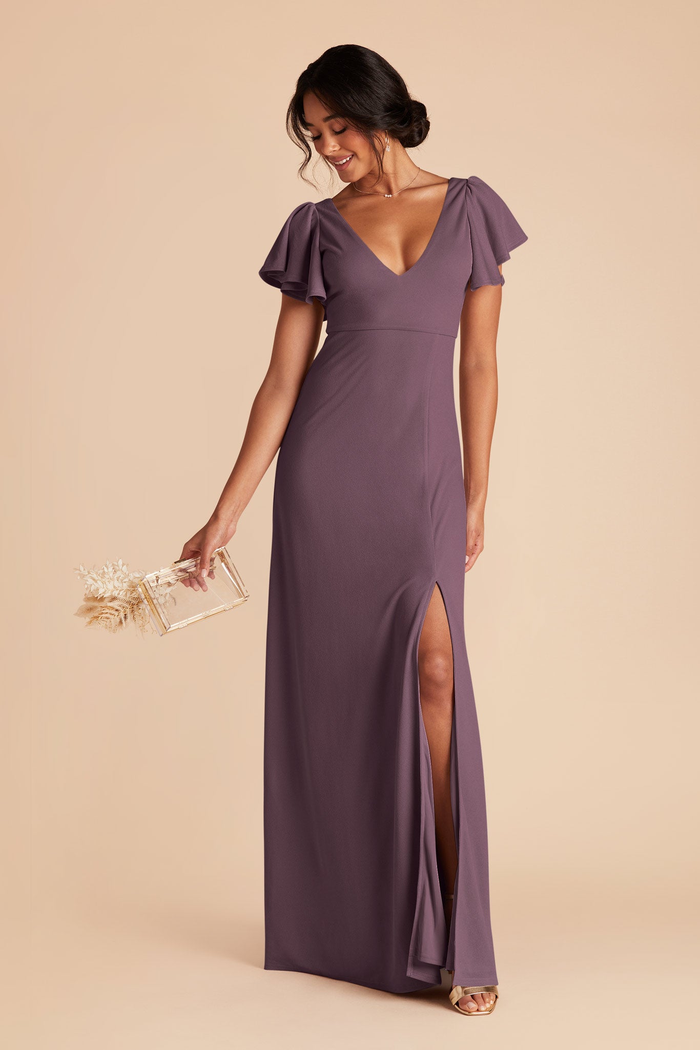 Plum Hannah Crepe Dress by Birdy Grey